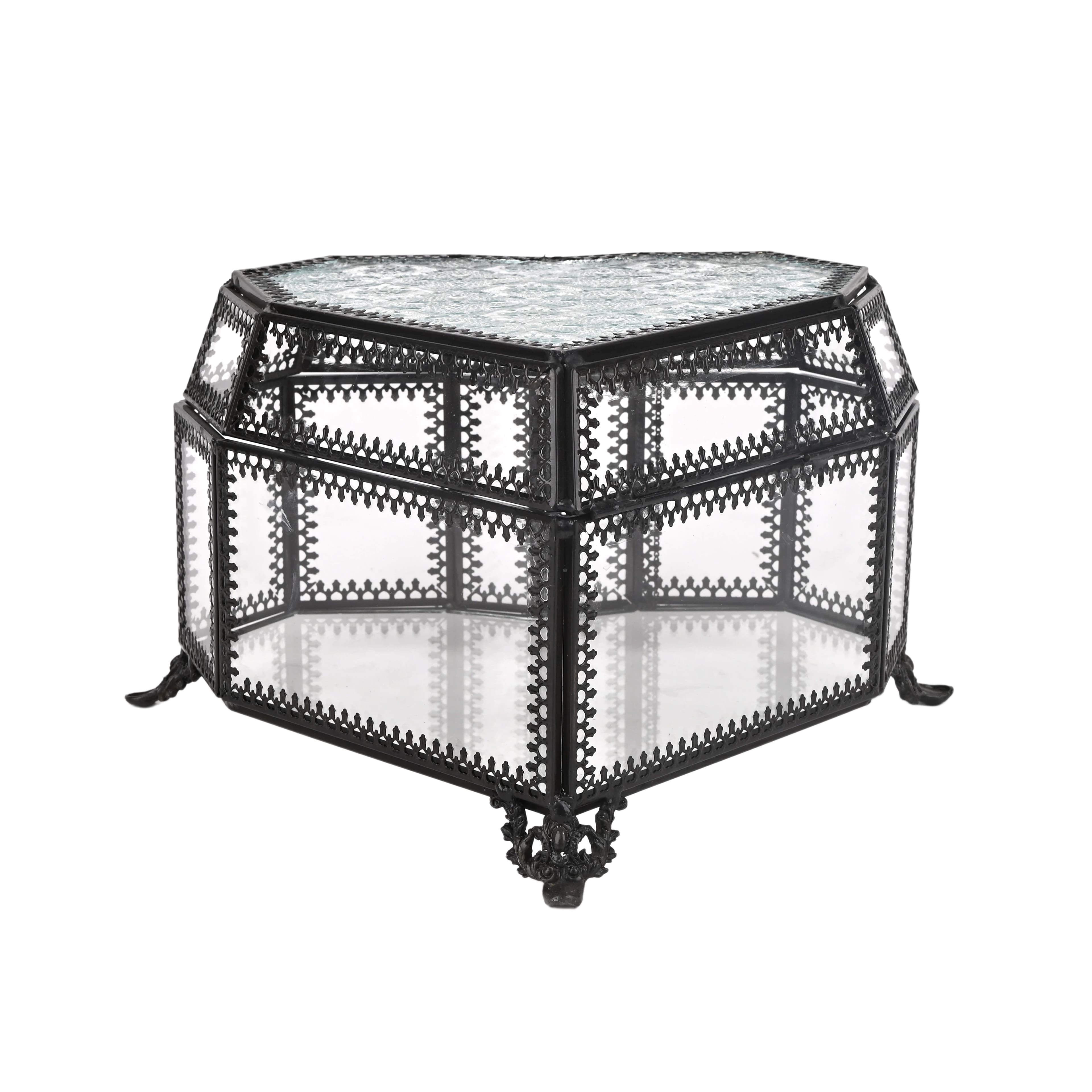 8.5" Glass Heart Terrarium by Ashland®