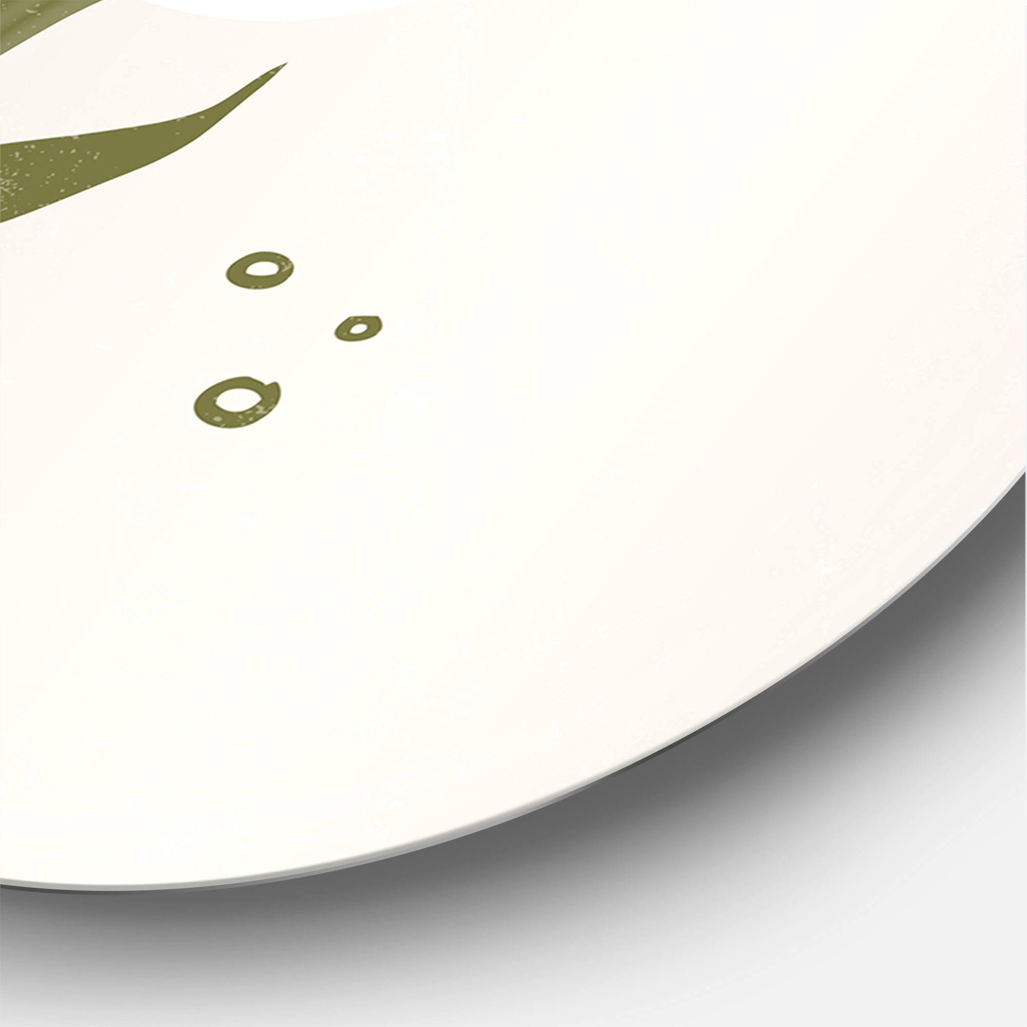 Designart - Abstract Sun and Moon With Green Leaf II