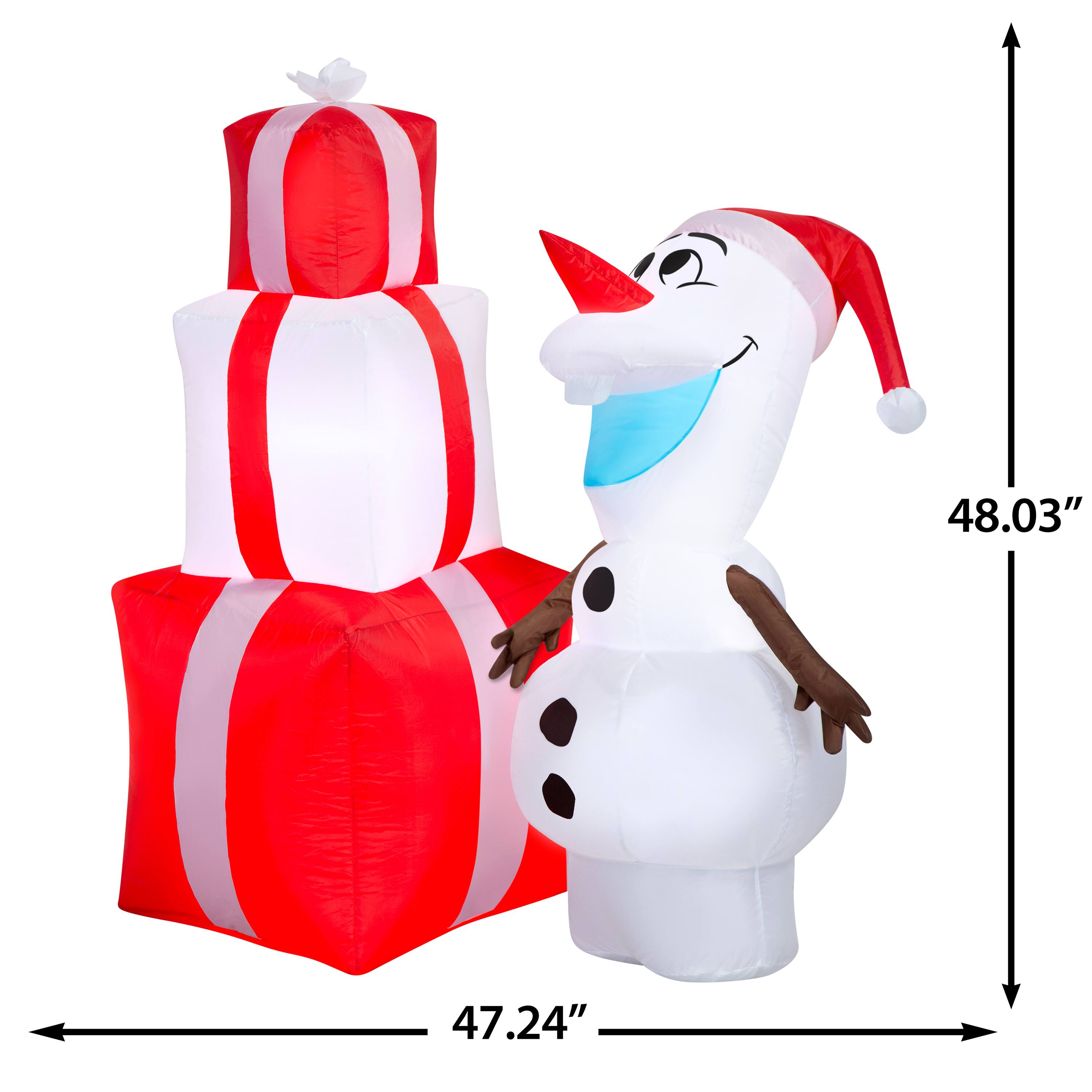 4ft. Airblown® Disney® Inflatable Olaf with Presents Christmas Light Décor