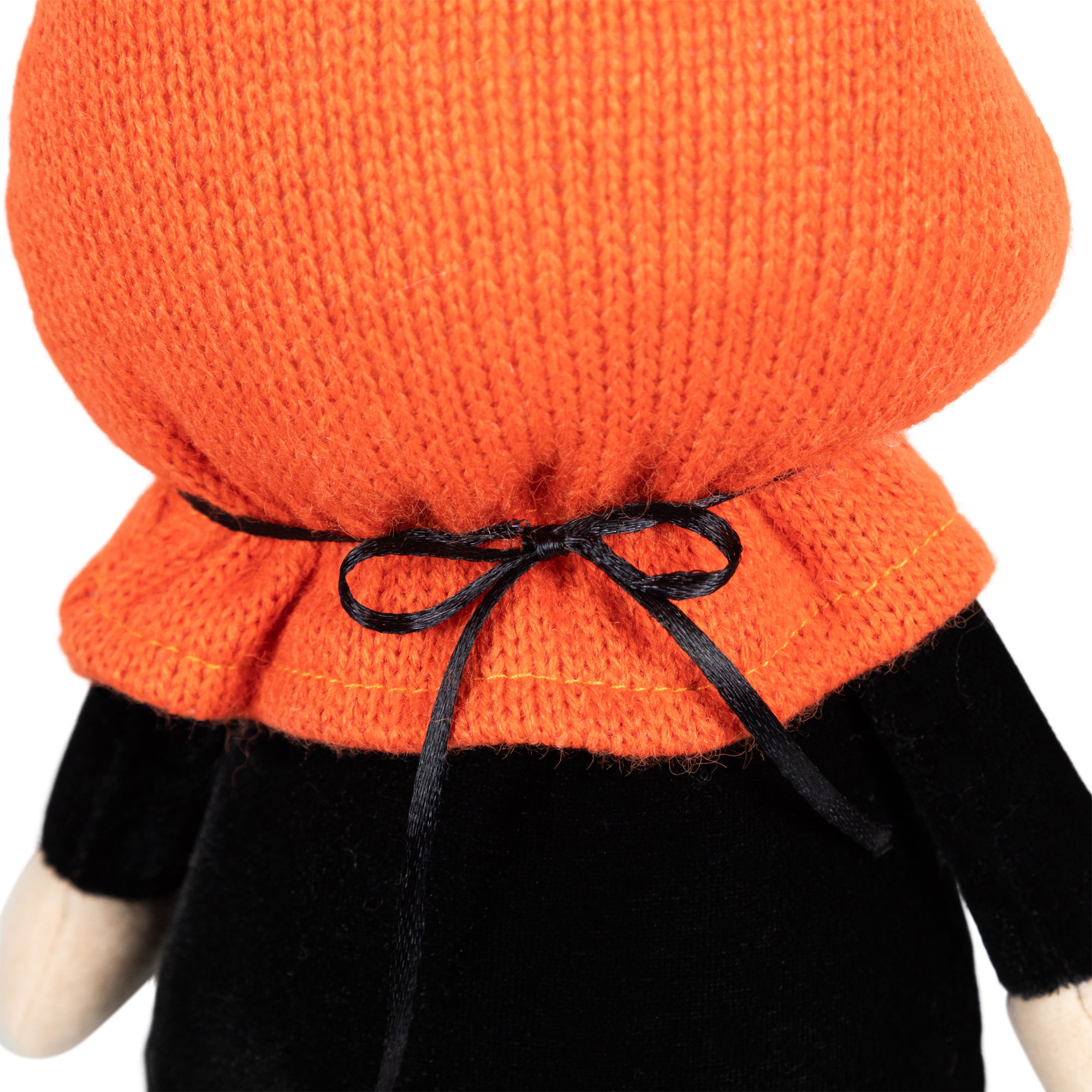 22" Halloween Jack-O-Lantern Striped Tabletop Gnome Figurine with Dangling Legs