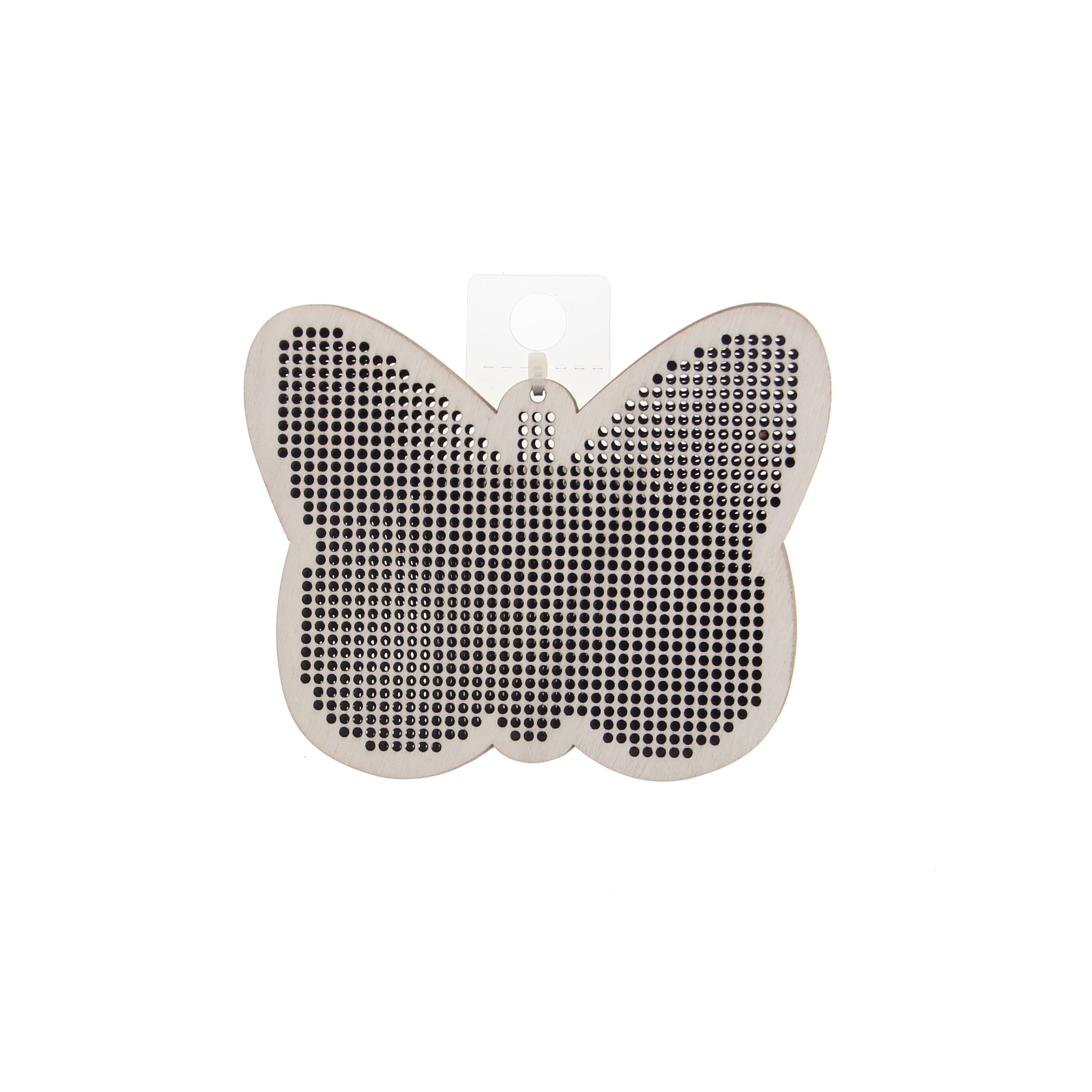 4" Butterfly Cross Stitch Wood Canvas, 4ct. by Loops & Threads®