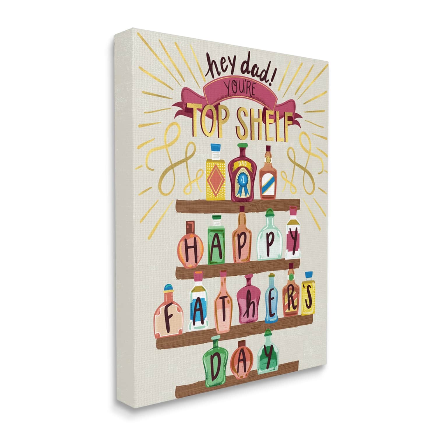 Stupell Industries Dad You're Top Shelf Phrase Canvas Wall Art