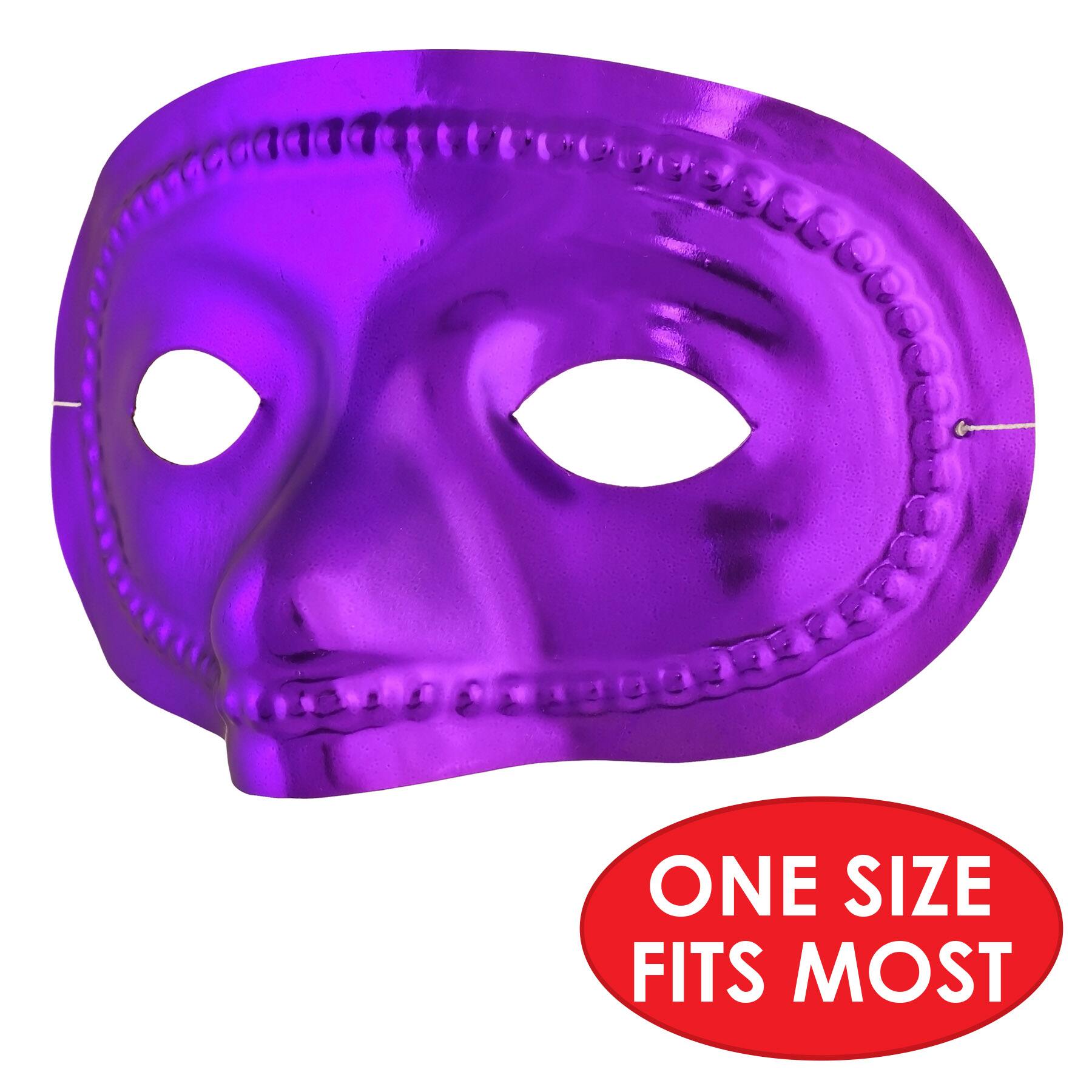 Beistle Gold, Green & Purple Half Masks, 8ct.