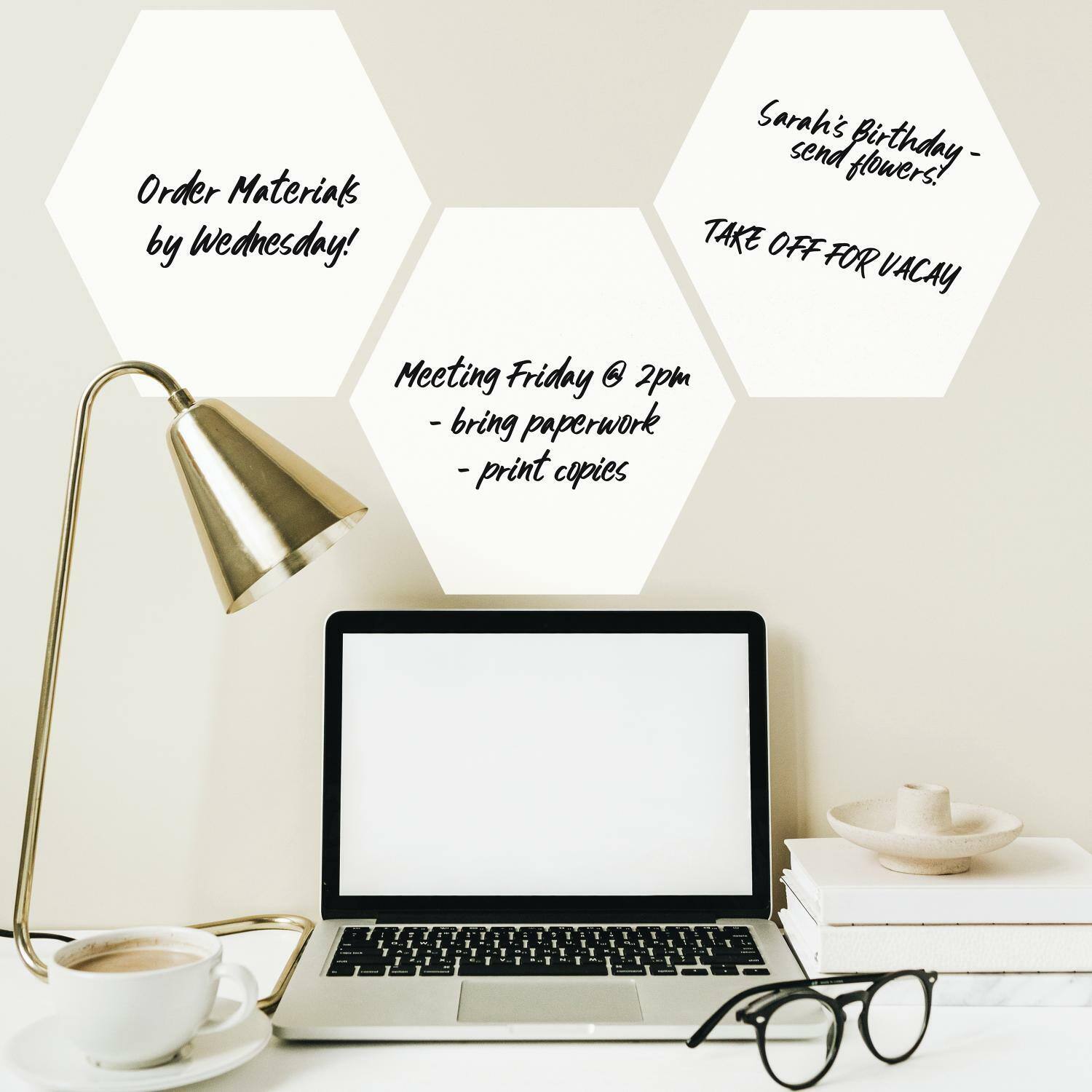 RoomMates Dry Erase Hexagon Peel & Stick Wall Decals, 3ct.