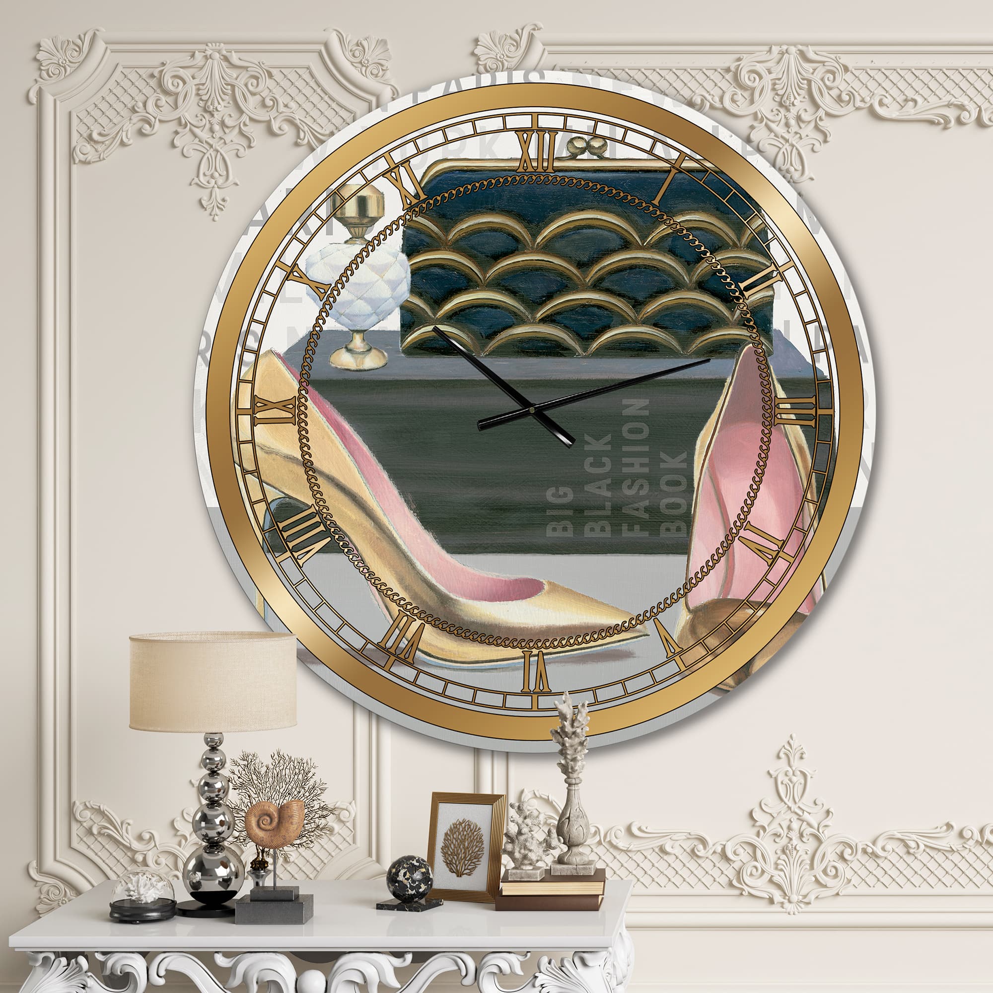 Designart 'Glam Fashion High Heels Iv Glam Wall Clock
