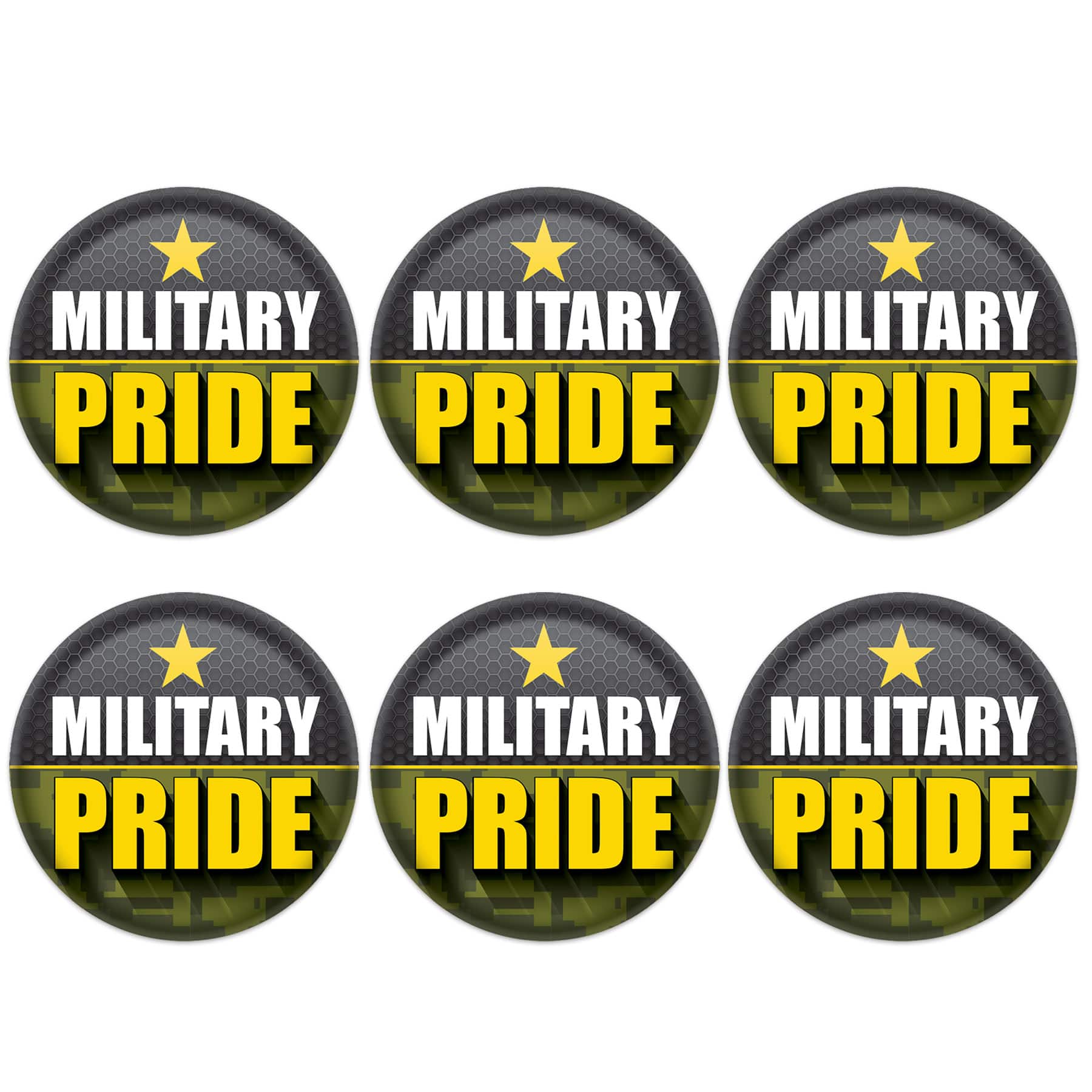 Beistle 2" Camouflage Military Pride Buttons, 6ct.