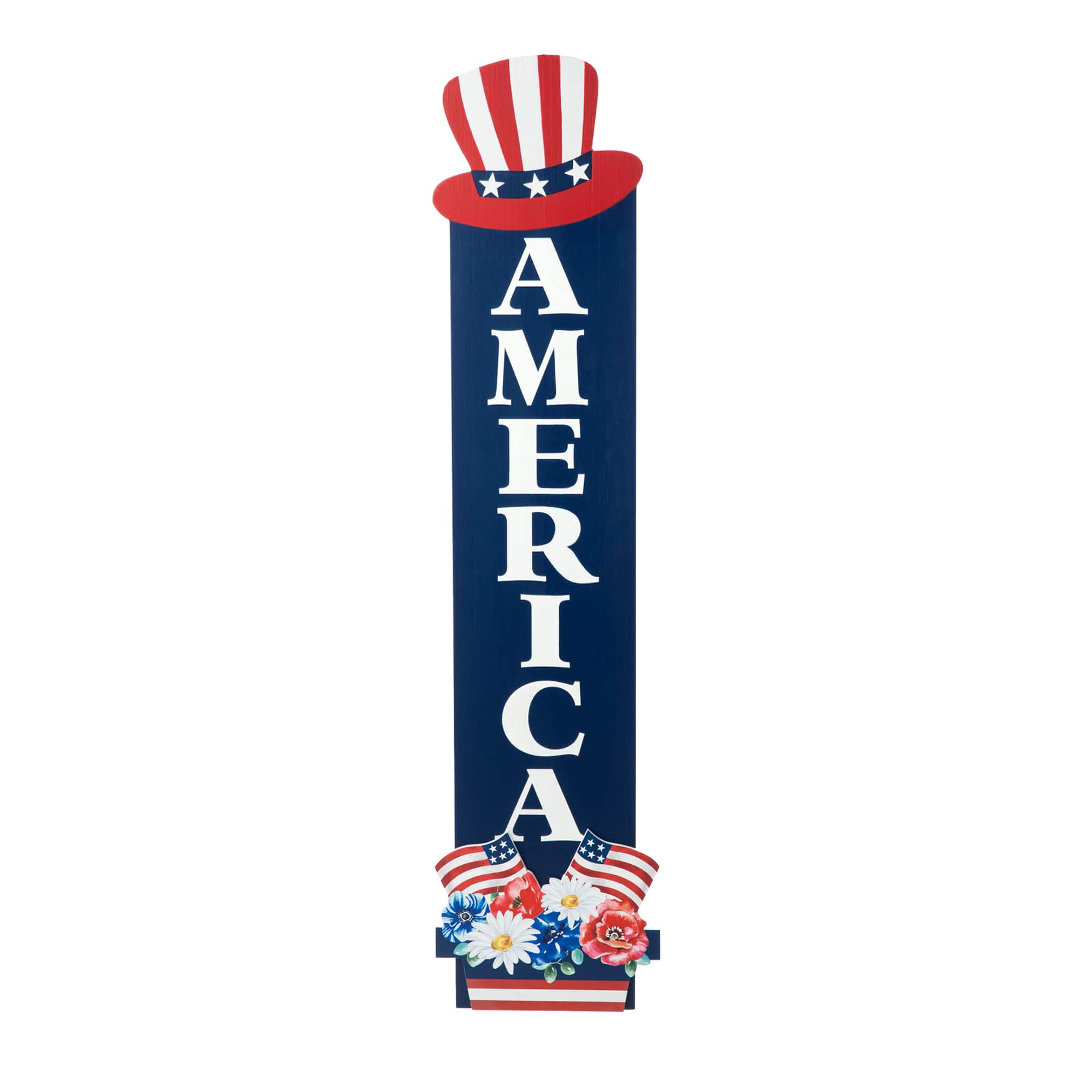 Glitzhome® 42" Patriotic America Wood Porch Décor