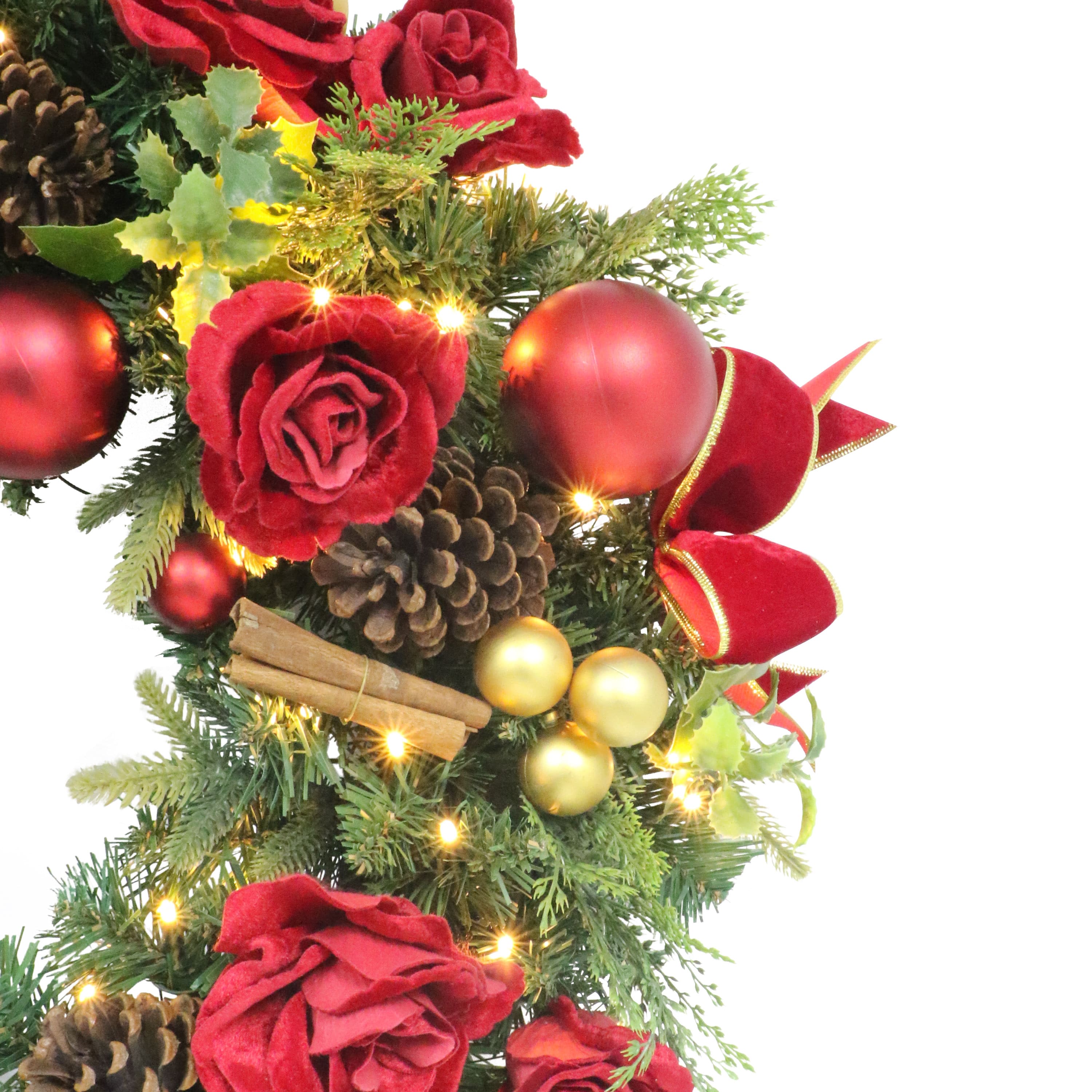 26" Pre-Lit LED Adorned Artificial Christmas Wreath