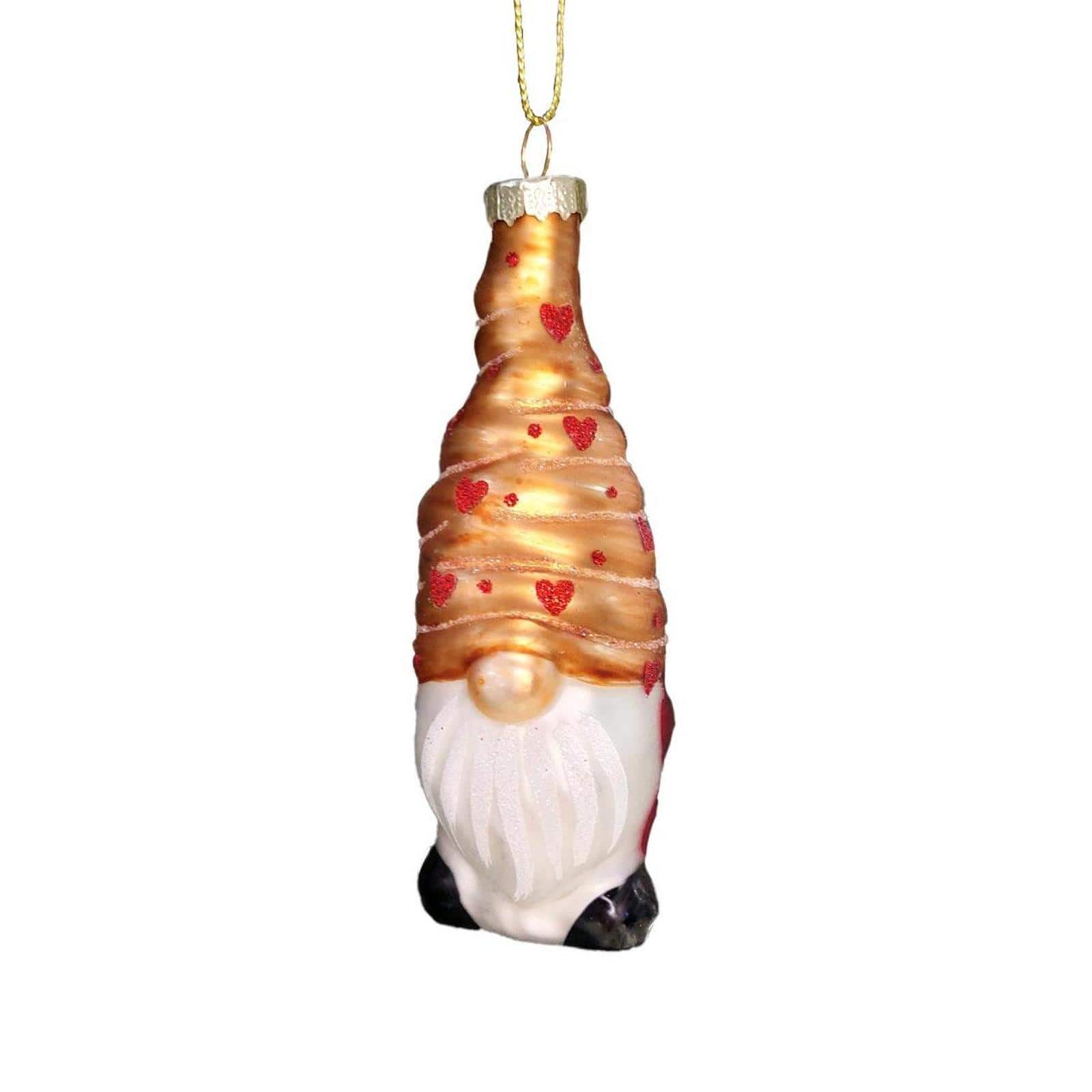 Wizardi 12" Yellow Gnome Christmas Glass Ornament