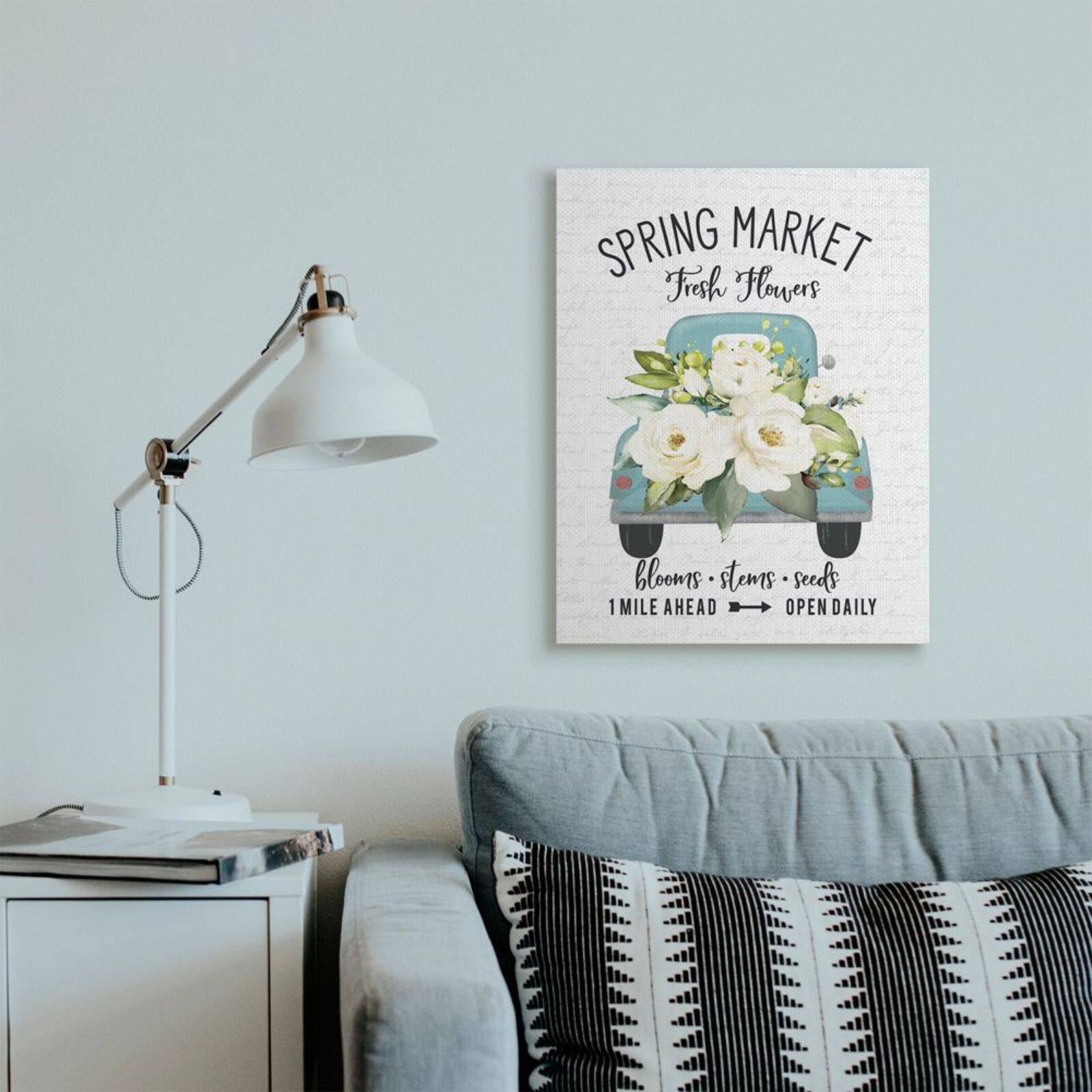 Stupell Industries Spring Market Truck With Countryside Flowers Canvas Art