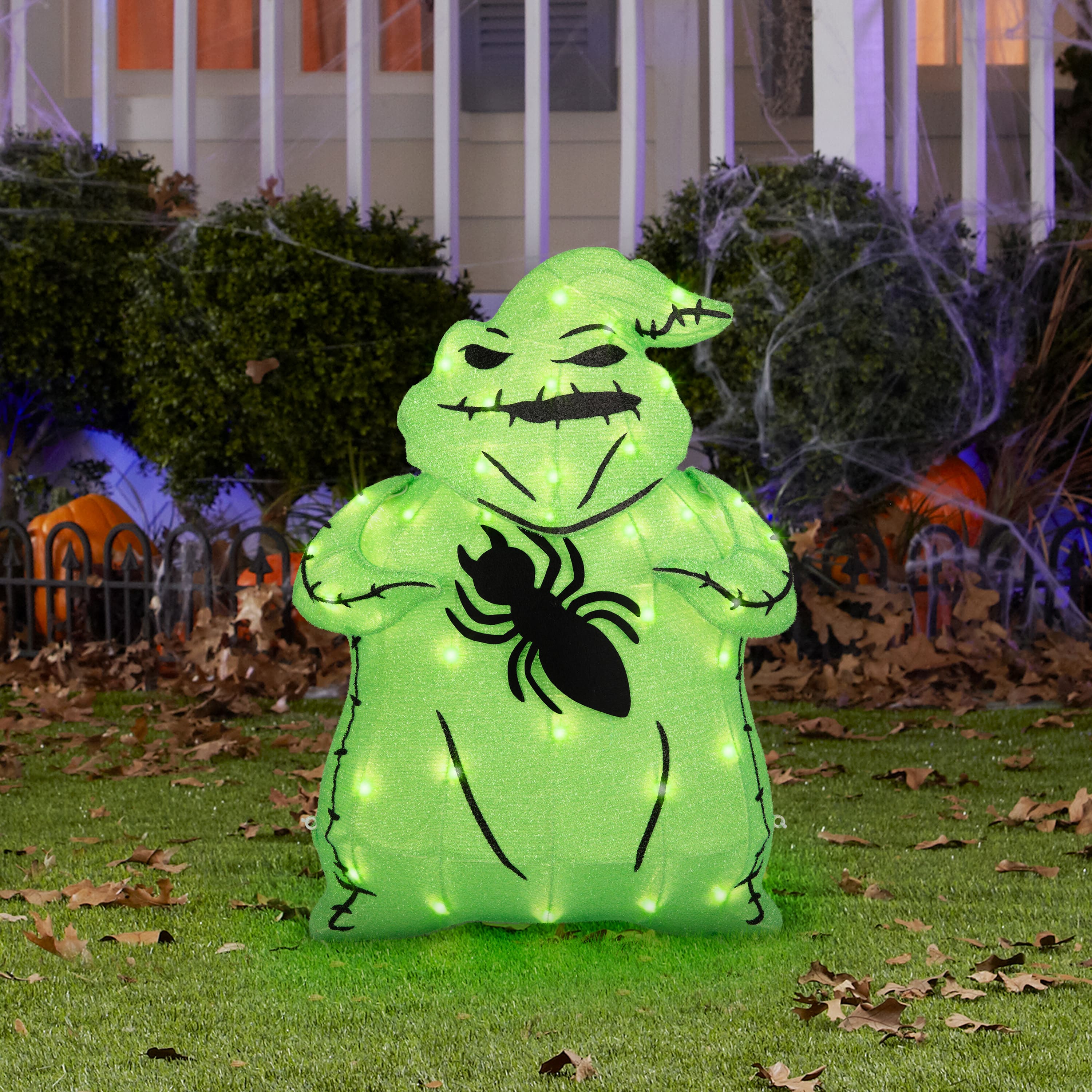 28.5" Disney® Oogie Boogie Lighted Tinsel Yard Sculpture with Spider