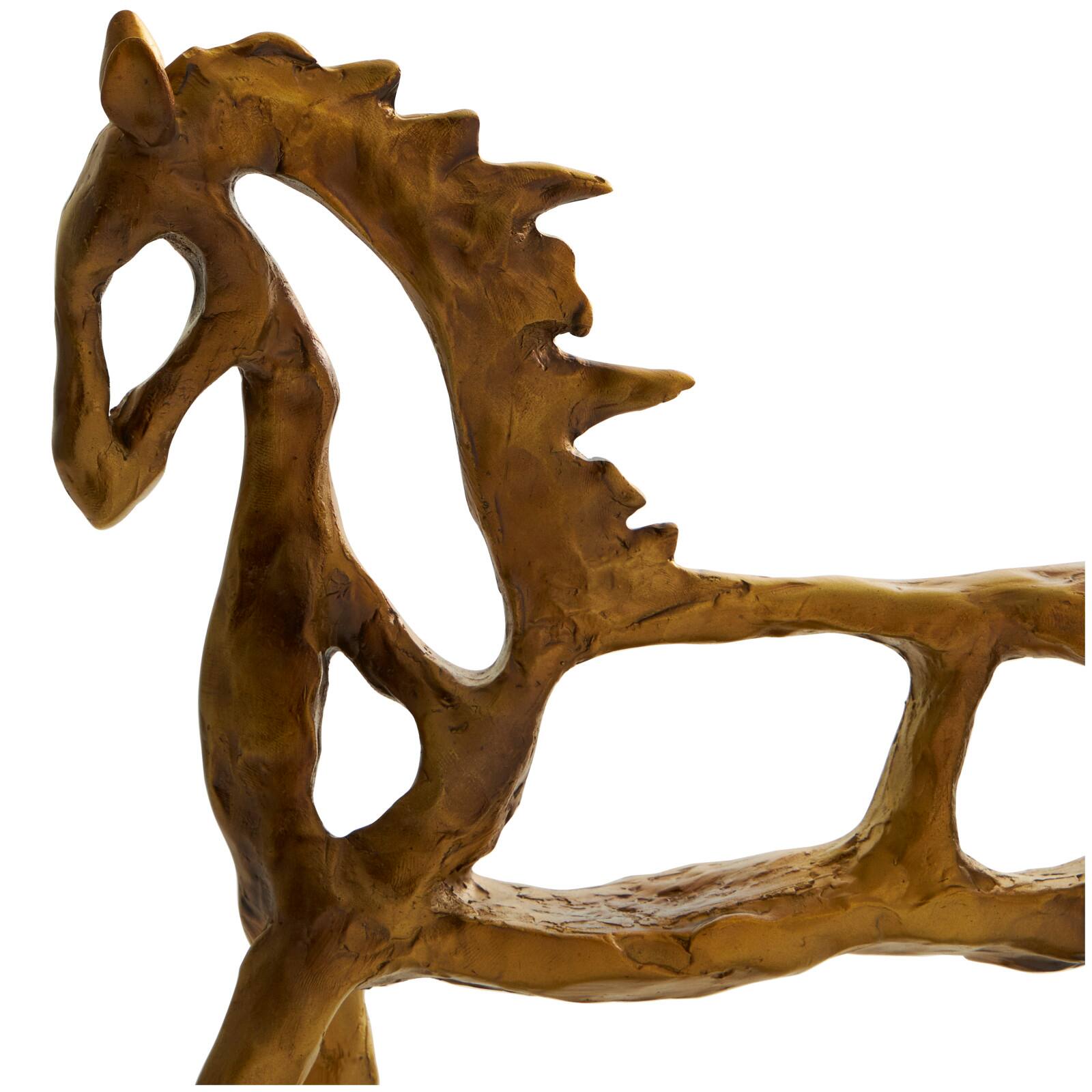 13" Gold Horse Slim Frame Textured Sculpture