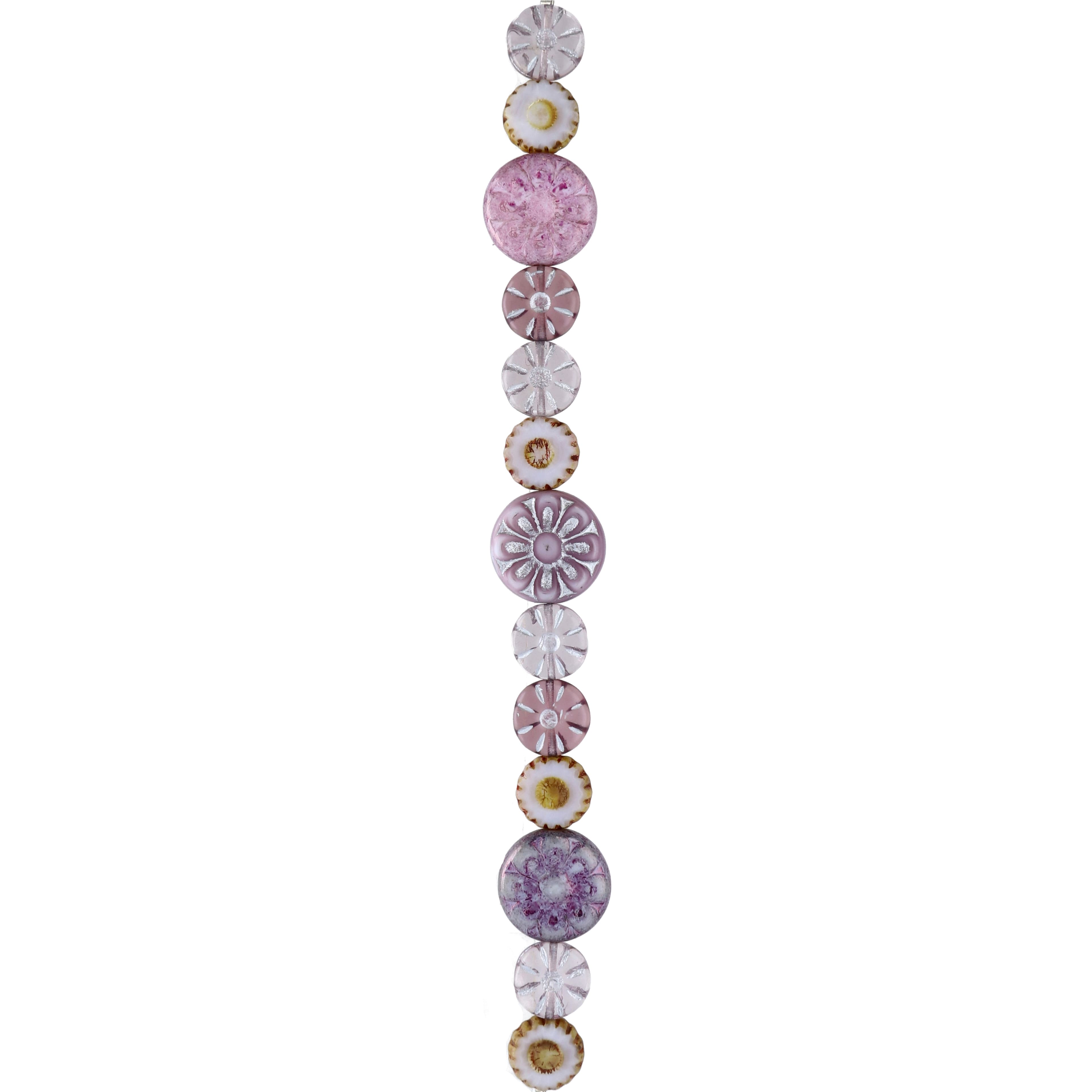 Lavender Garden Czech Glass Flat Round Bead Mix by Bead Landing™