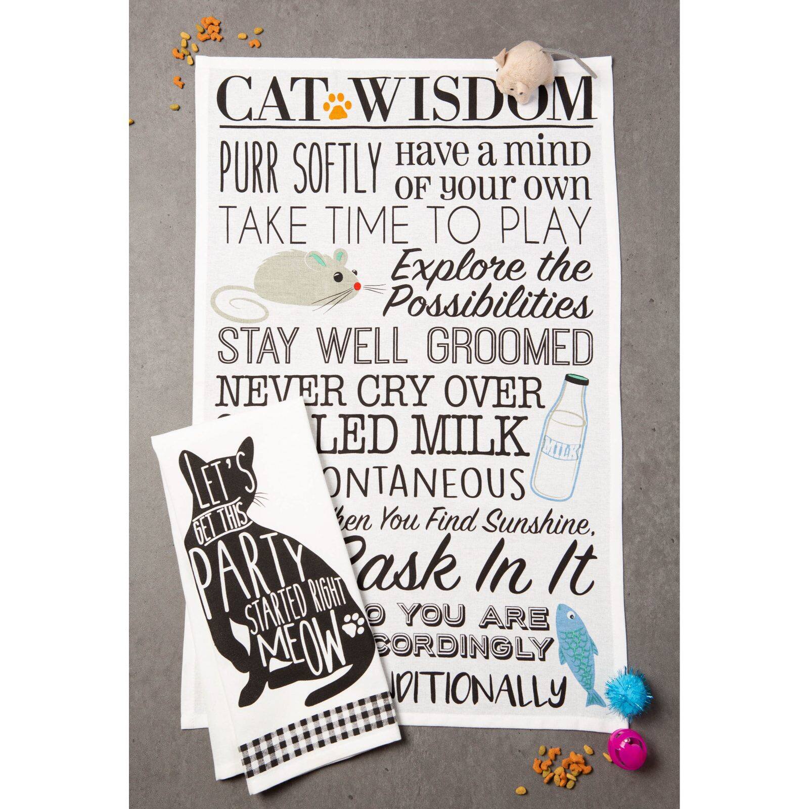 DII® Cat Prints Dishtowel Set