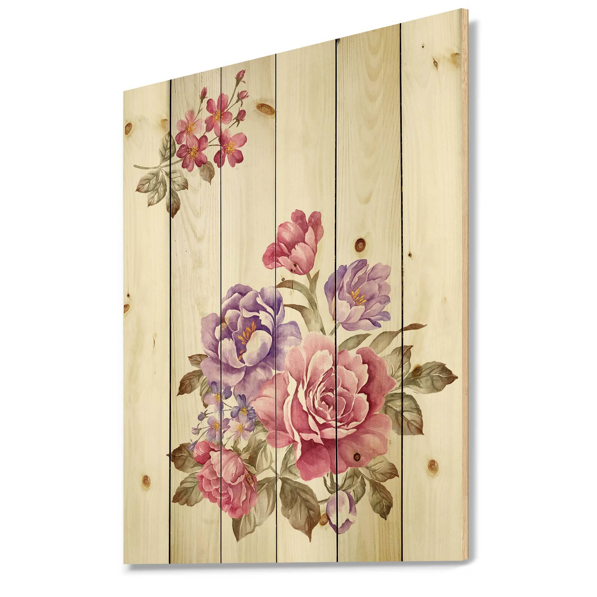 Designart - Bouquet of Pink and Purple Flowers I