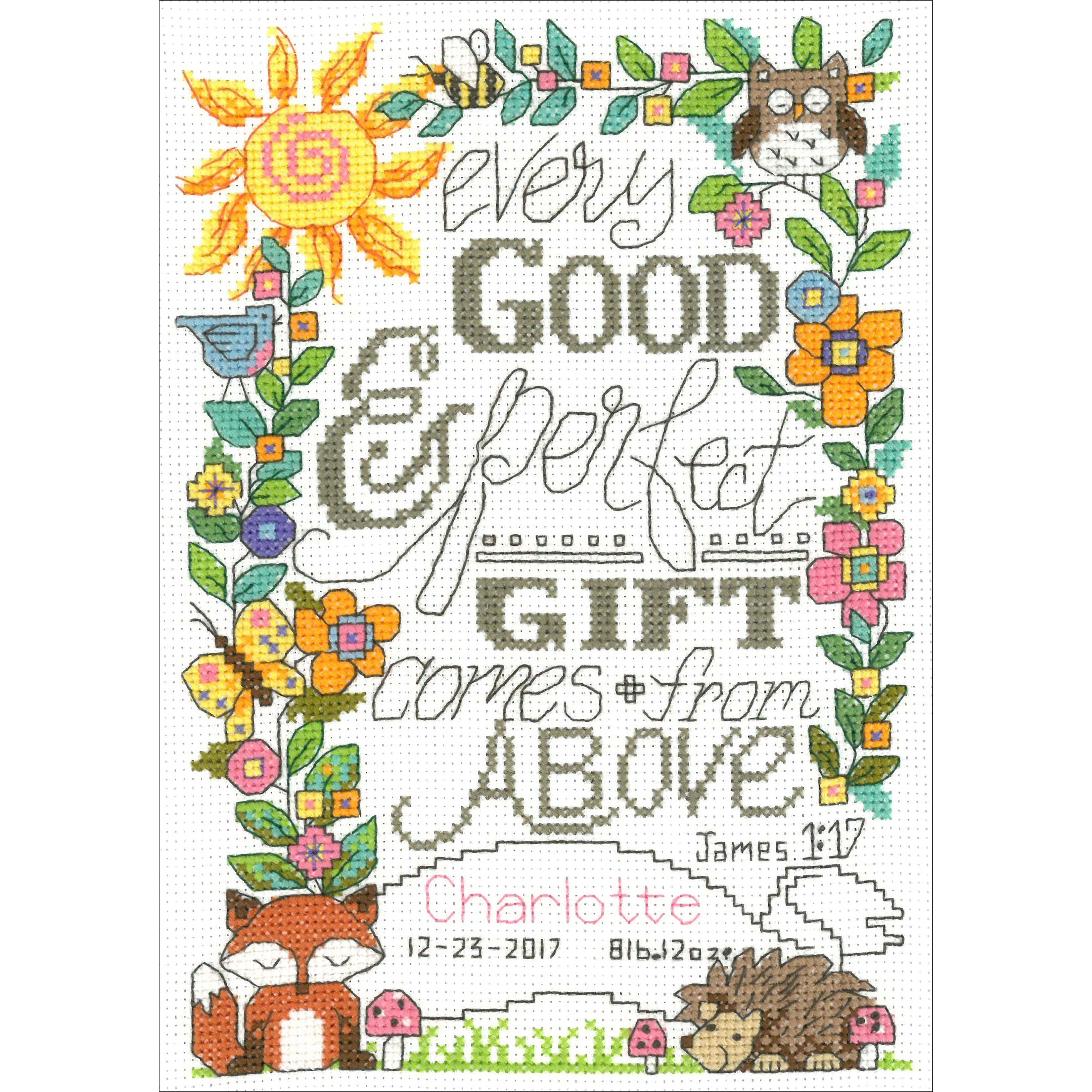 Imaginating Forest Baby Birth Record Counted Cross Stitch Kit