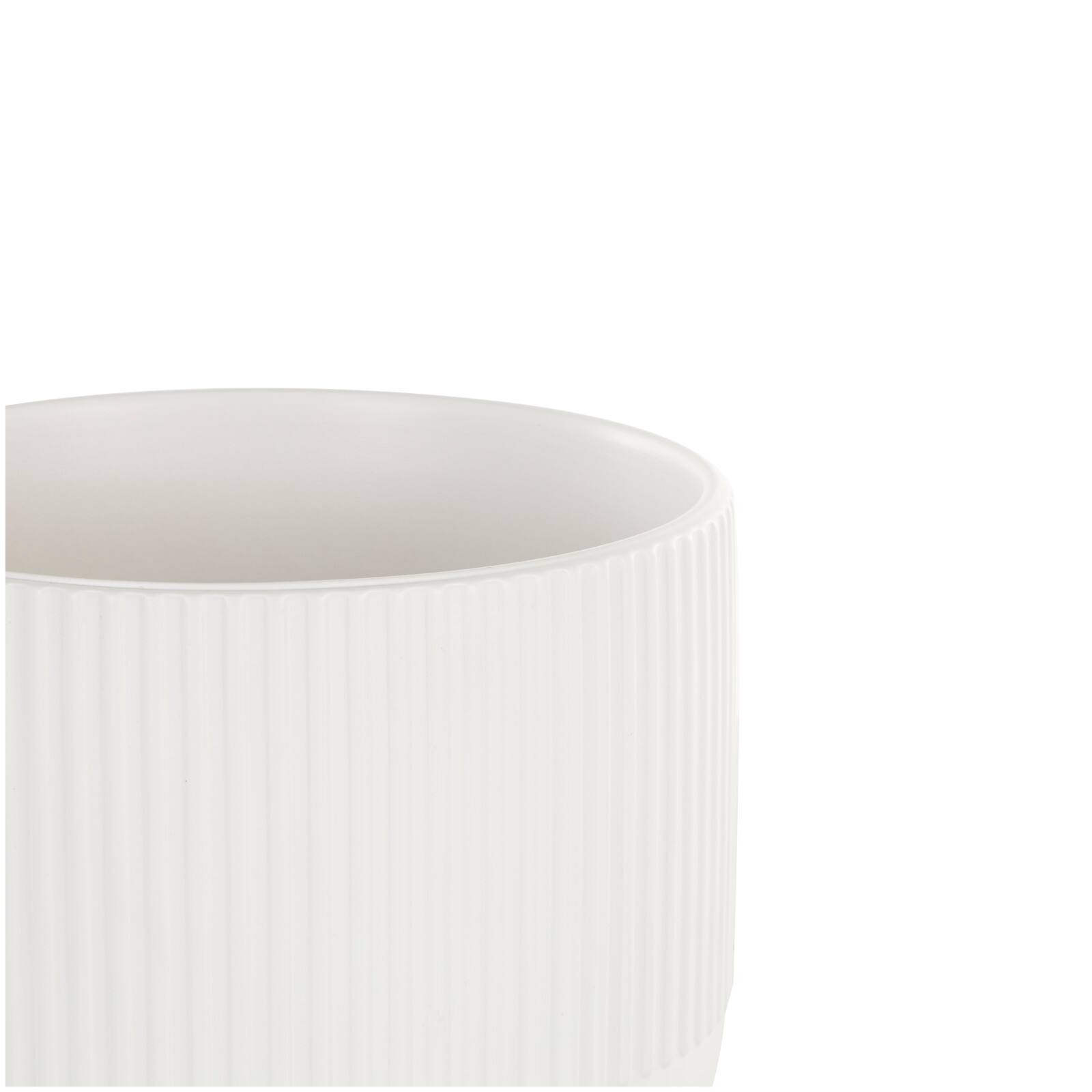 Cream Ceramic Planter with Tapered Base Set