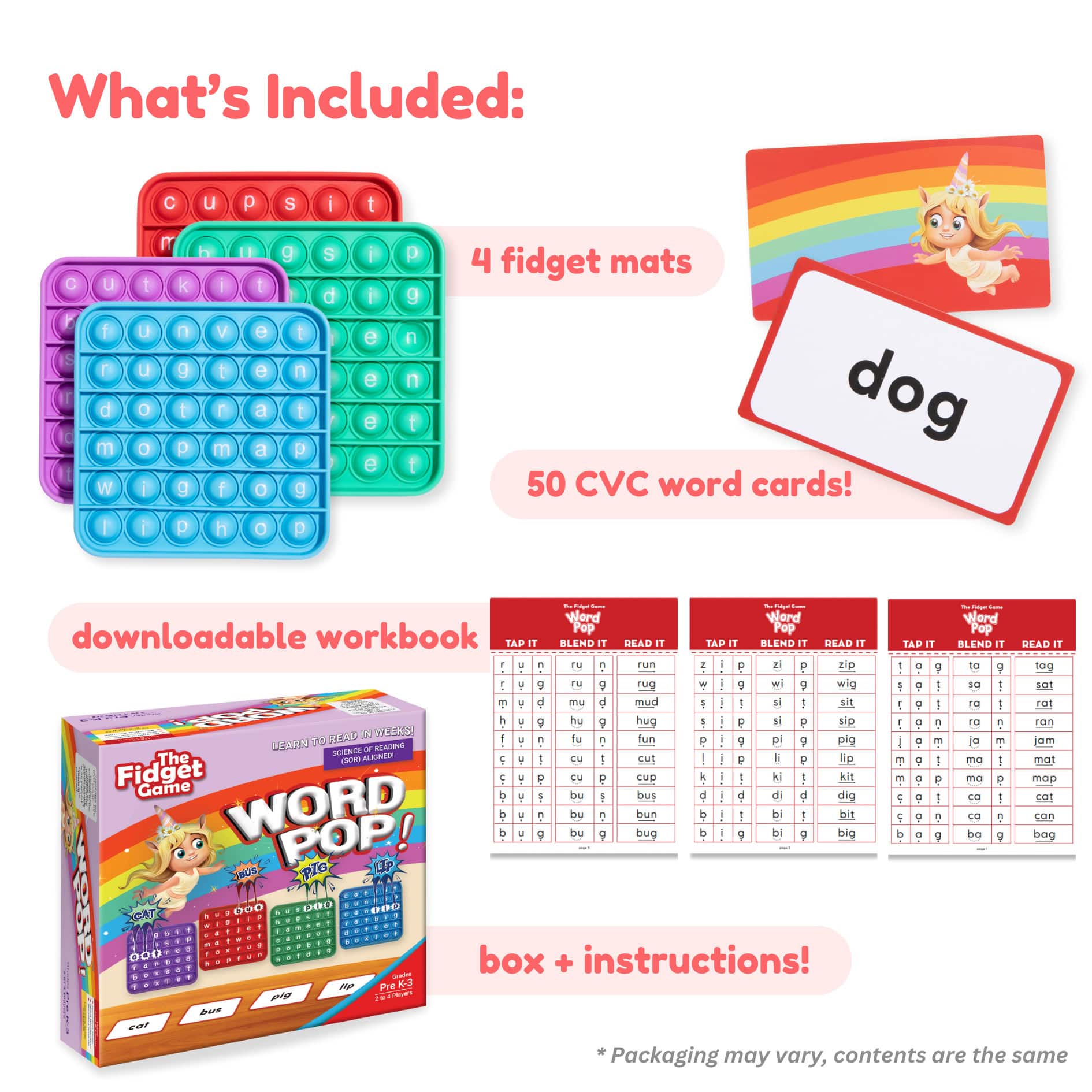 The Fidget Game Word Pop Set