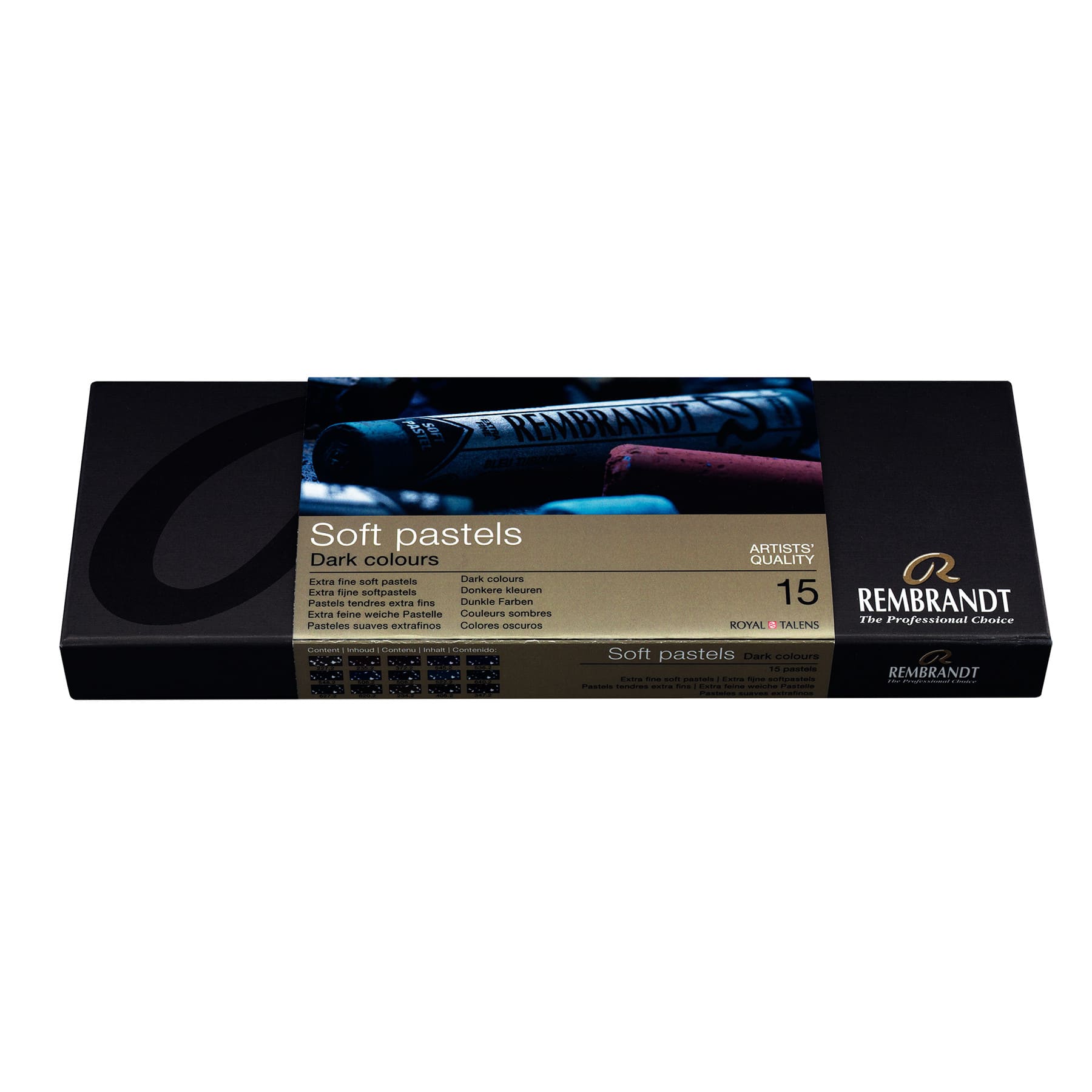 Rembrandt 15 Color Dark Shade Selection Soft Pastel Set