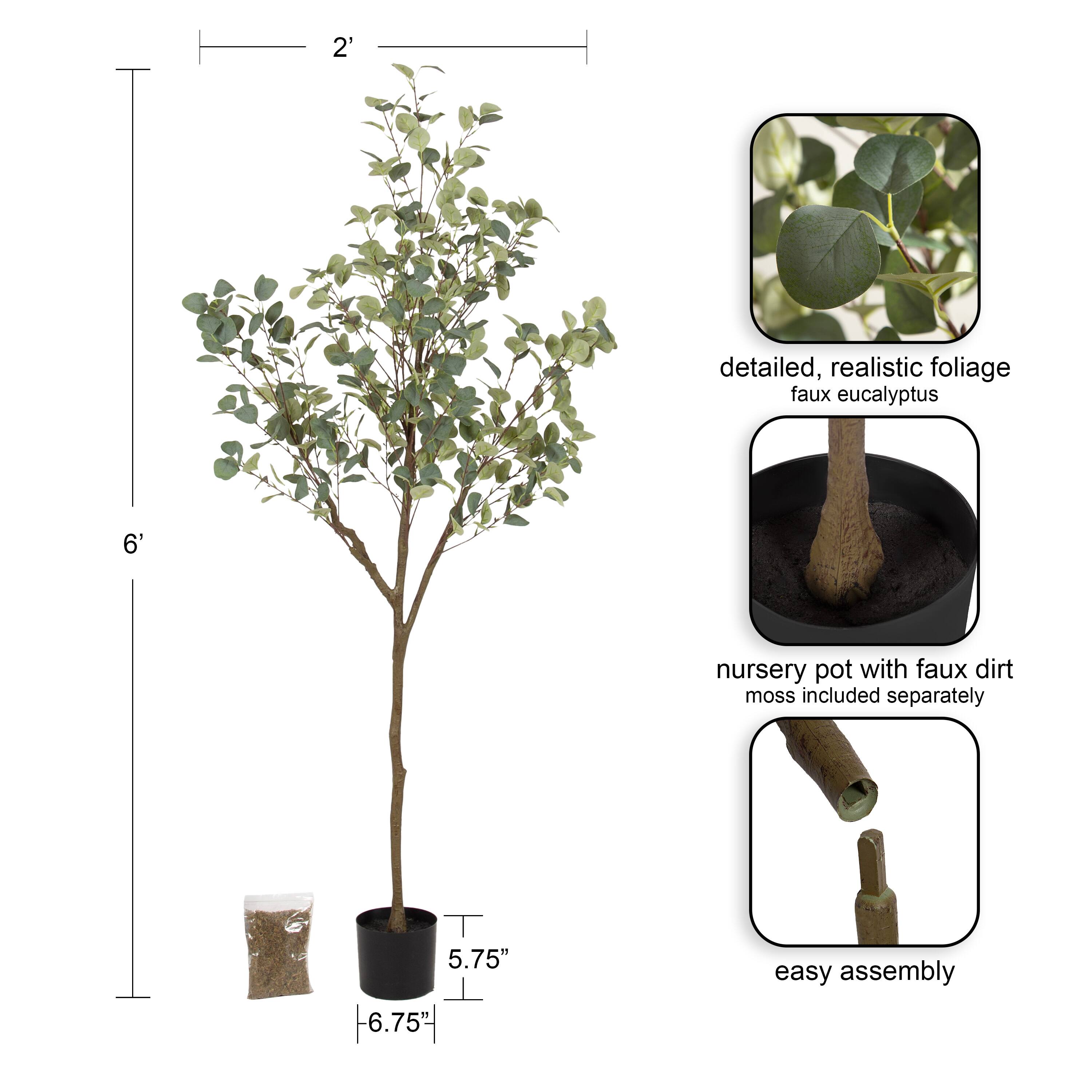 Kate and Laurel 6ft. Green Eudora Faux Eucalyptus Tree