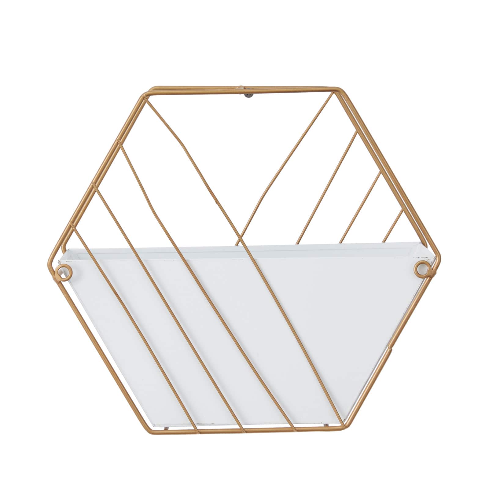 CosmoLiving by Cosmopolitan Set of 2 White Iron Contemporary Planter, 10" x 12" x 5"