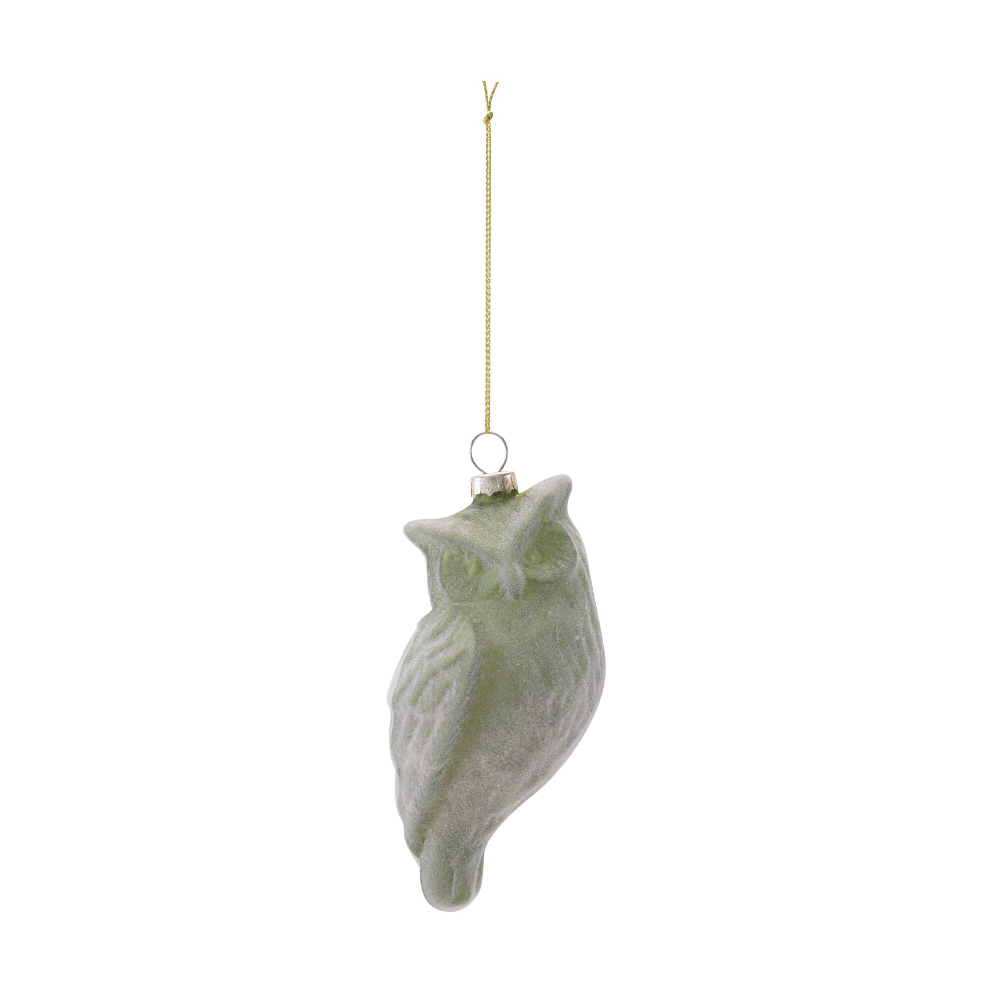 Melrose 4.75" Owl Glass Ornaments Set