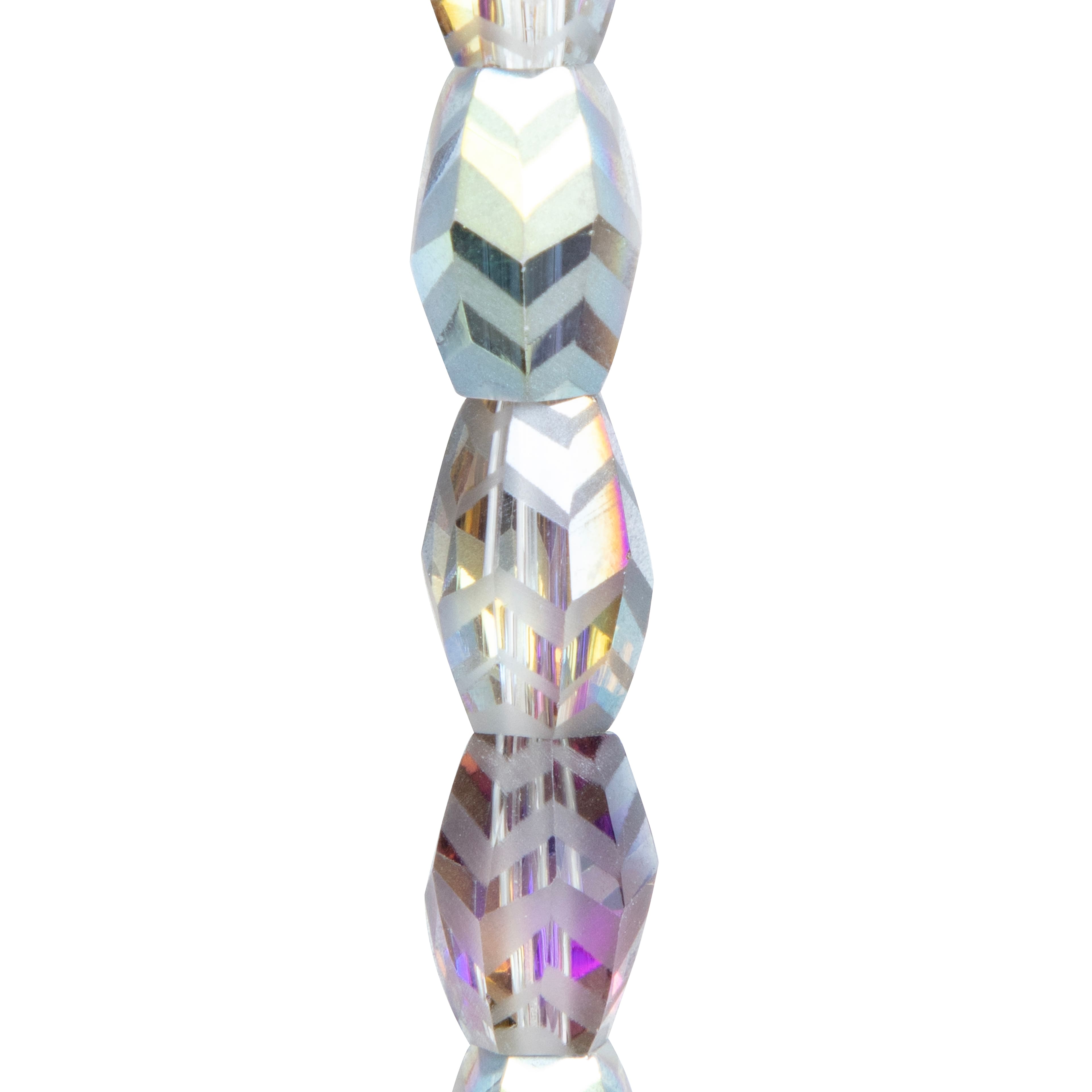 12 Pack: AB Glass Faceted Oval Beads, 11mm by Bead Landing™