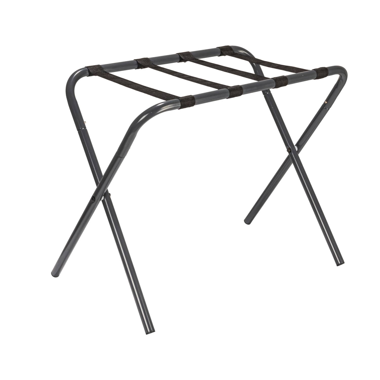 Household Essentials Gray Frame with Black Straps Luggage Rack