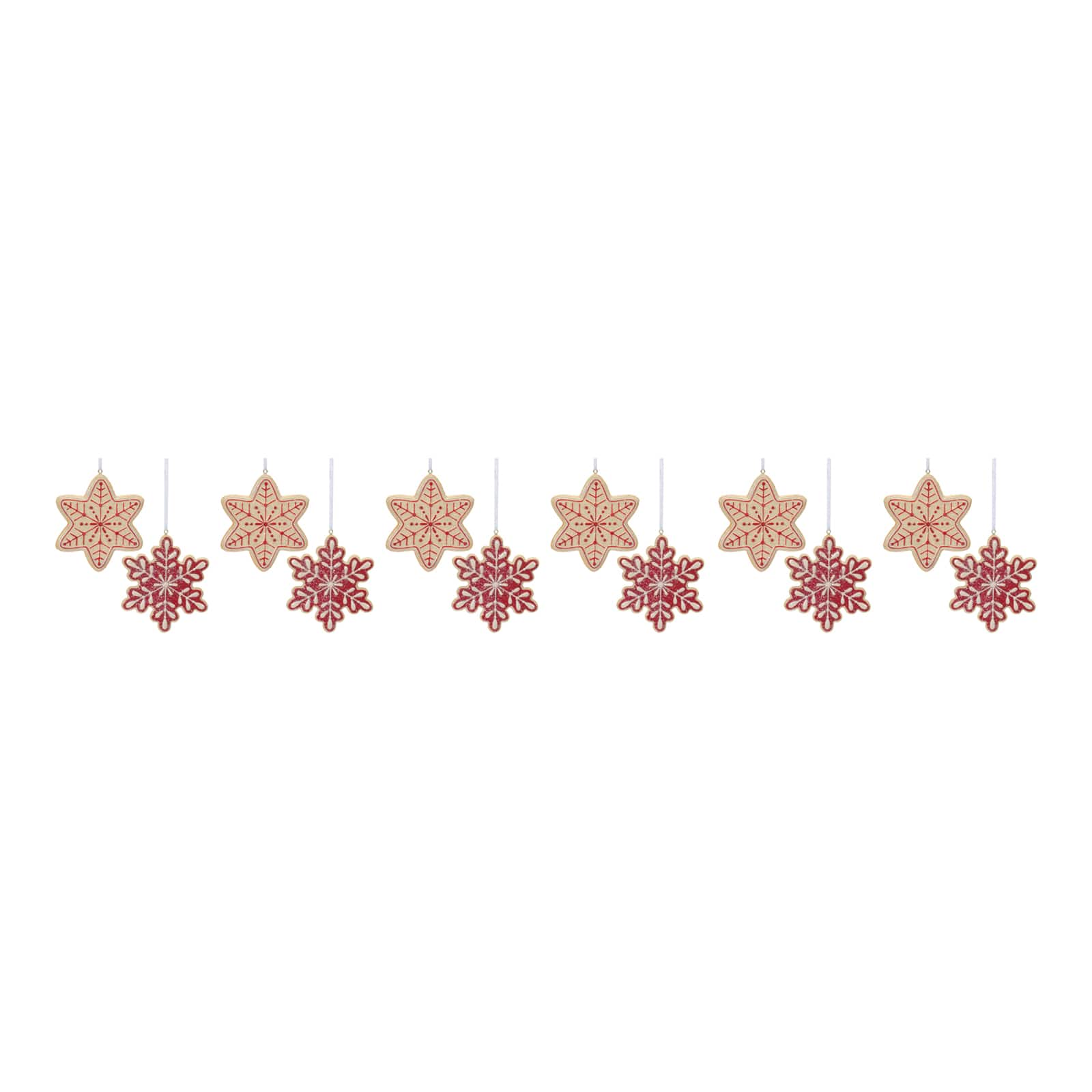 Gingerbread Snowflake Cookie Ornament Set