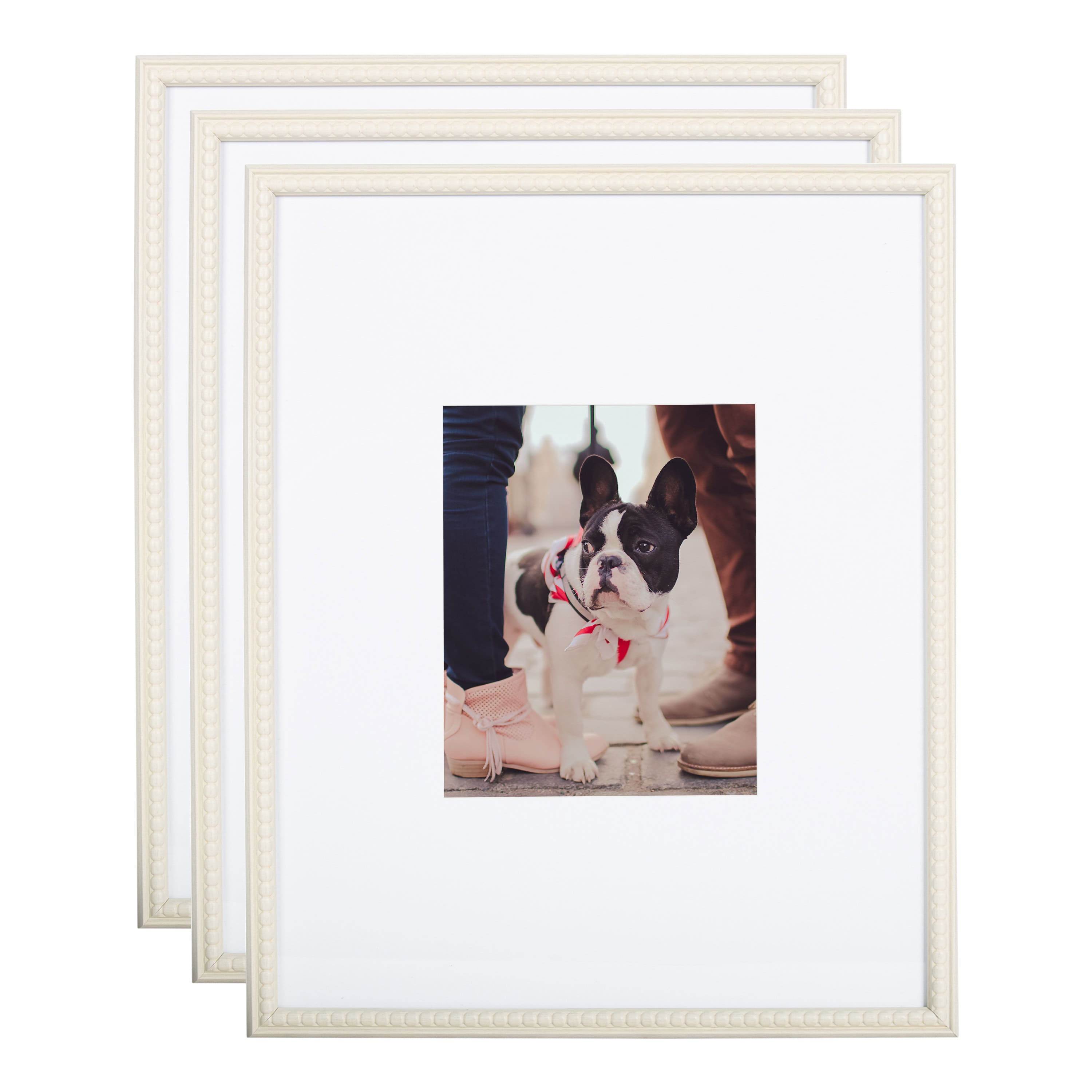 Kate and Laurel 16" x 20" Adlynn Beaded Photo Frame with 8" x 10" Mat