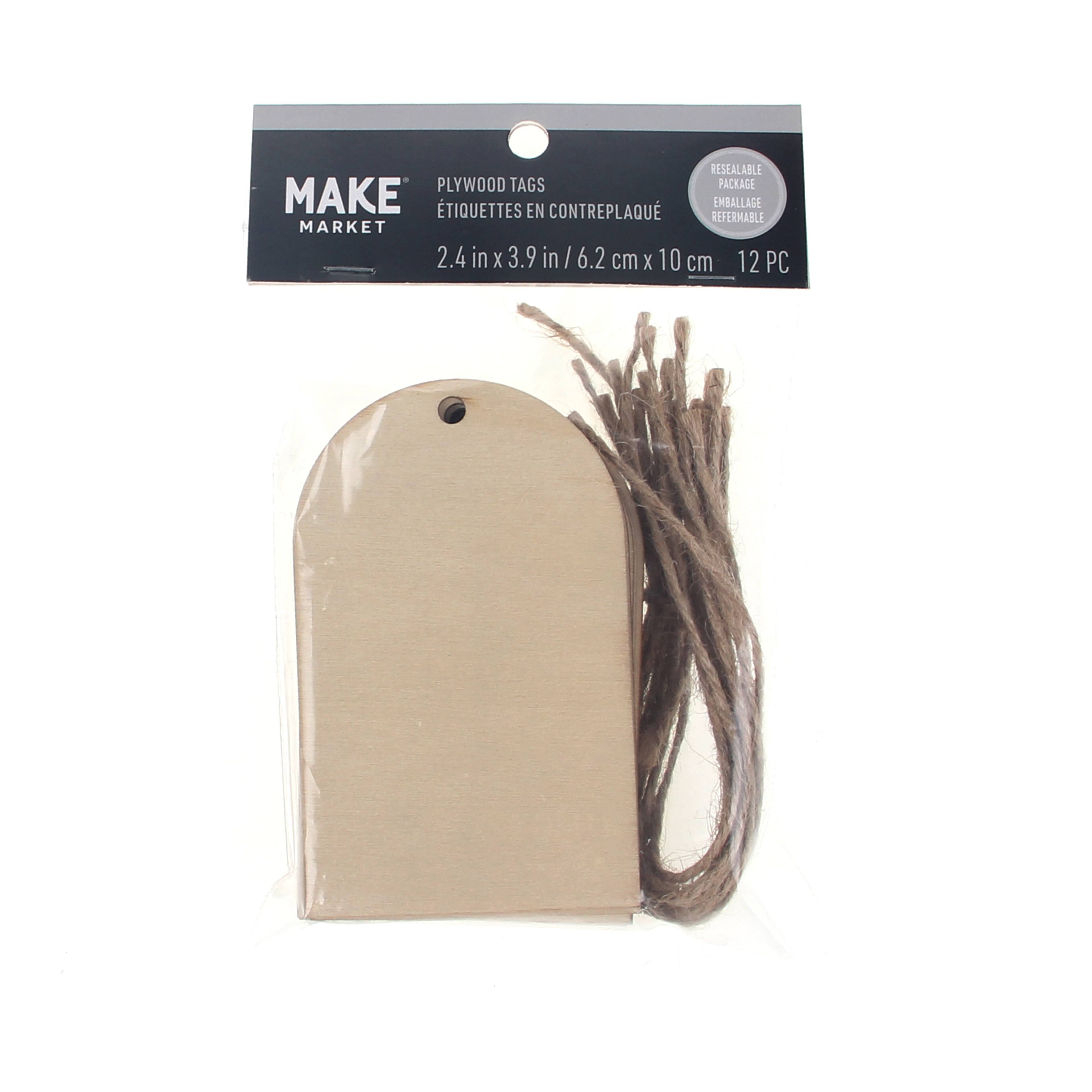 36 Packs: 12 ct. (432 total) 4" Plywood Tags by Make Market®