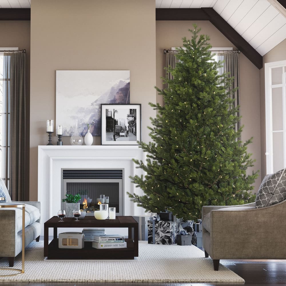 7.5ft. Pre-Lit Eagle Fraser Full Artificial Christmas Tree, Warm White Dura-Lit® LED Lights