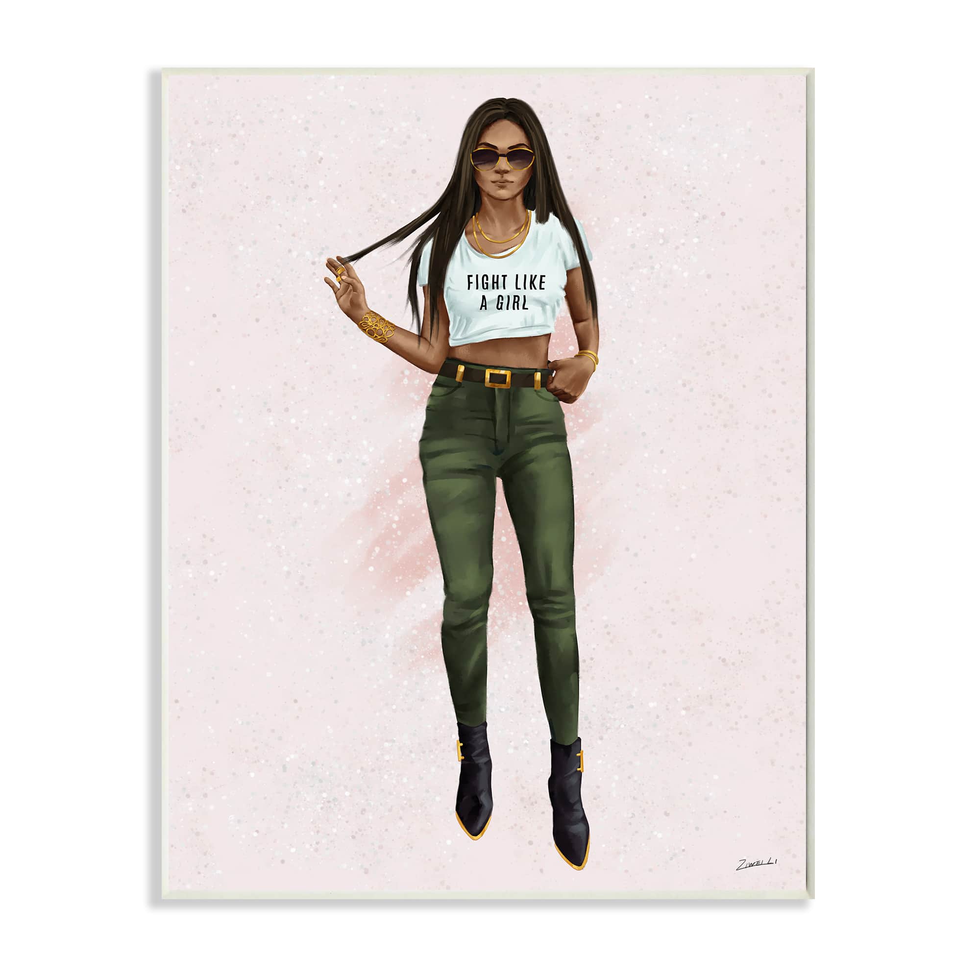 Stupell Industries Fight Light A Girl Glam Wall Plaque