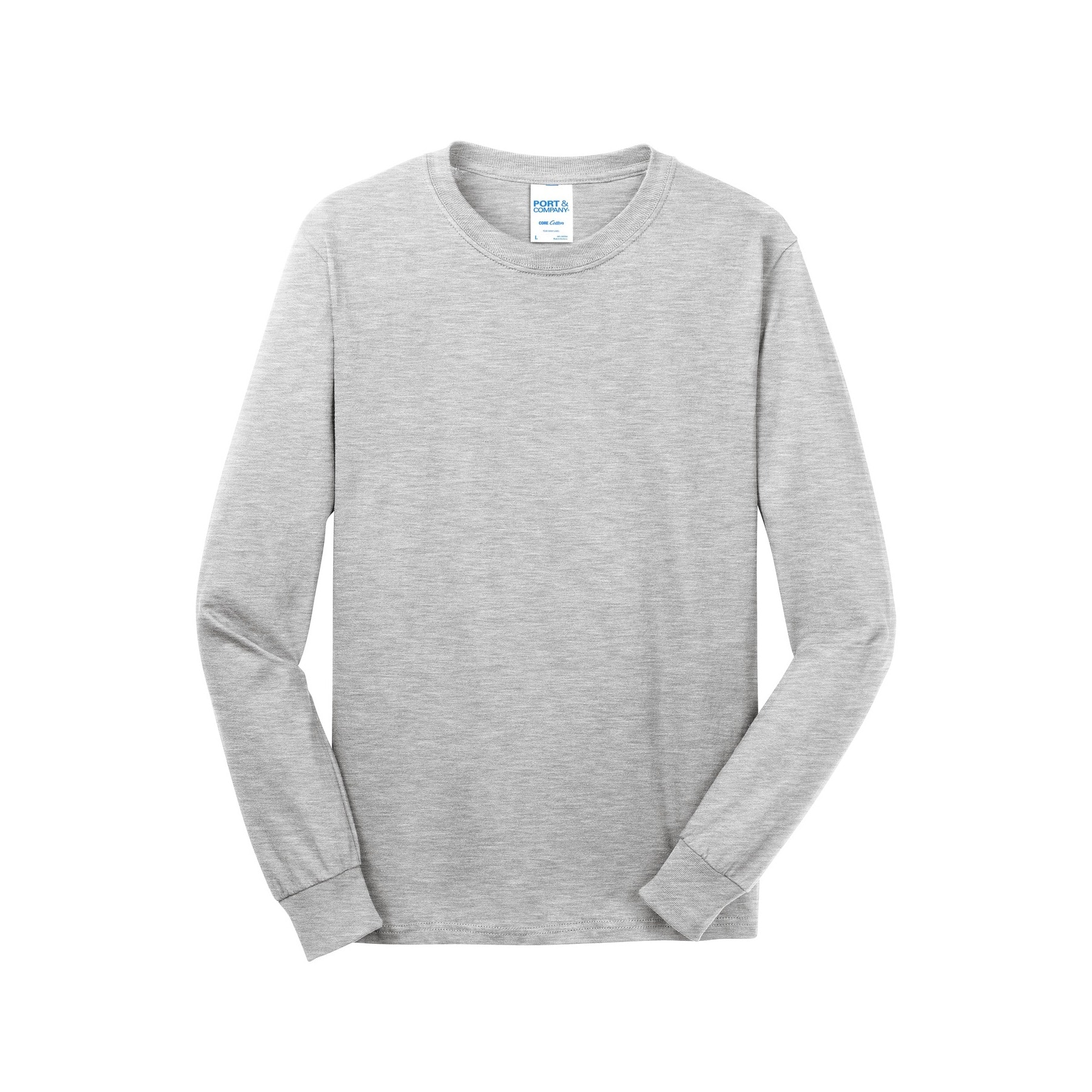 Port & Company® Core Cotton Long Sleeve Crew Neck T-Shirt