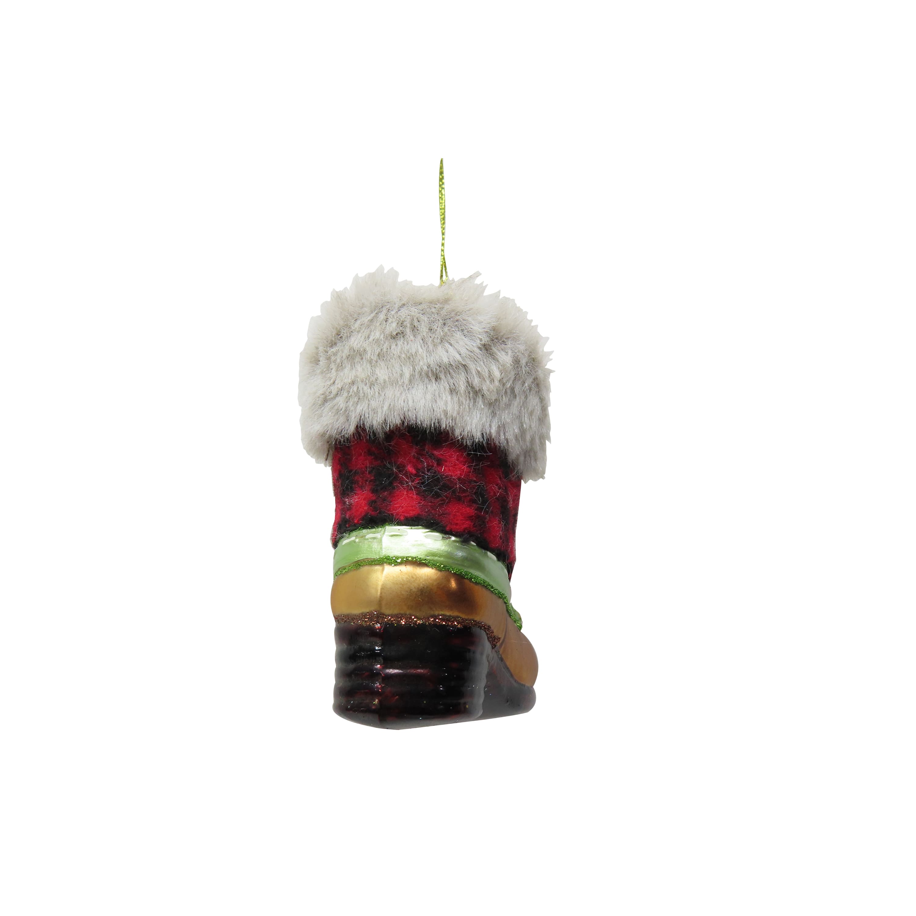 3.5" Gold Fashion Boot Hand Painted Glass Ornament by Ashland®