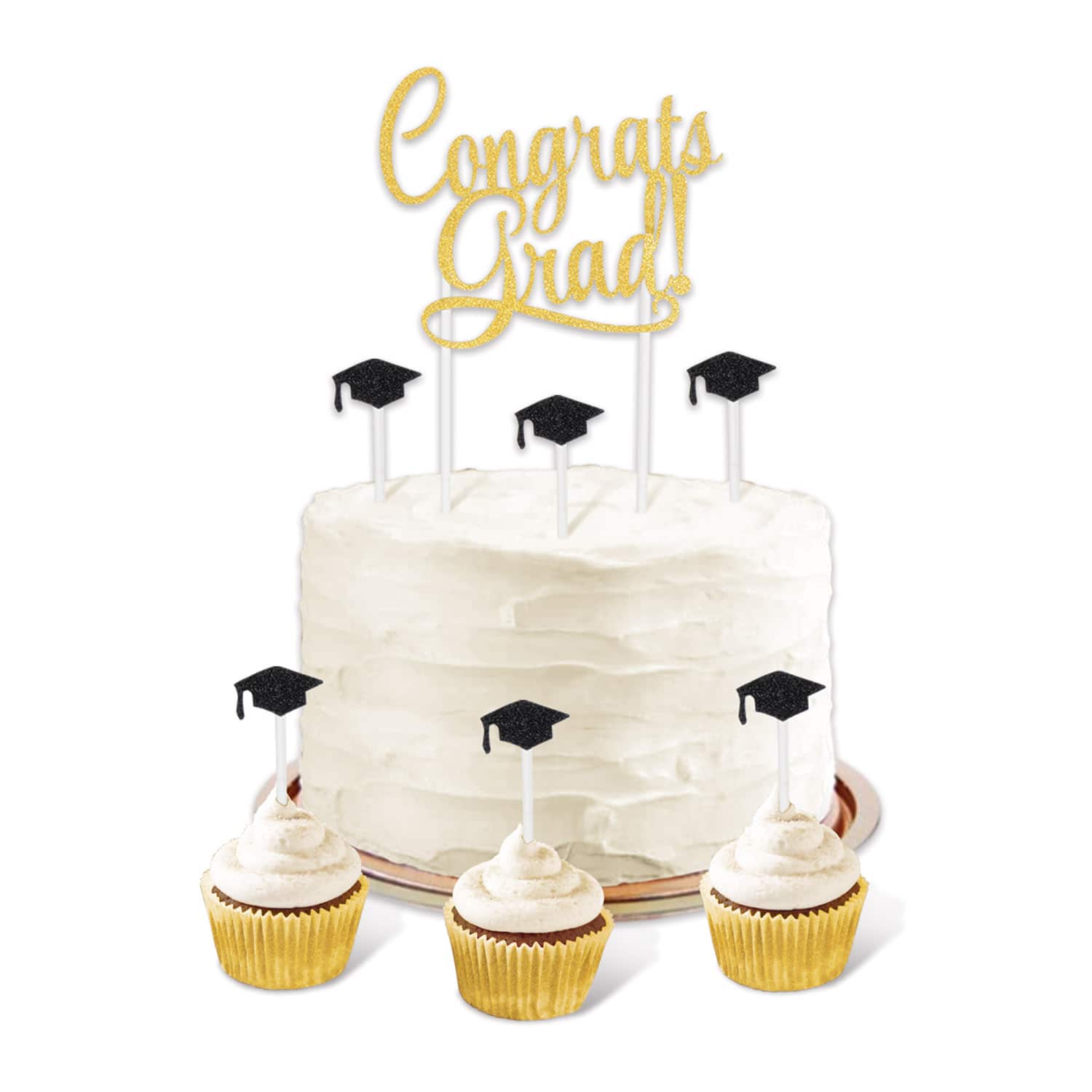 Beistle Congrats Grad! Cake Toppers & Picks Set