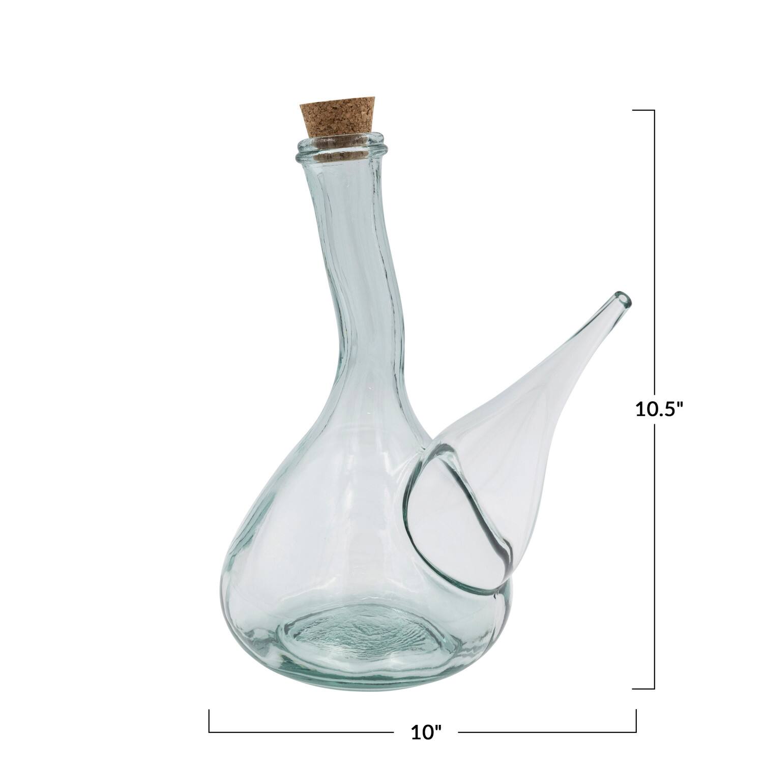 Hello Honey® Round Reclaimed Traditional Glass Wine Pitcher with Cork