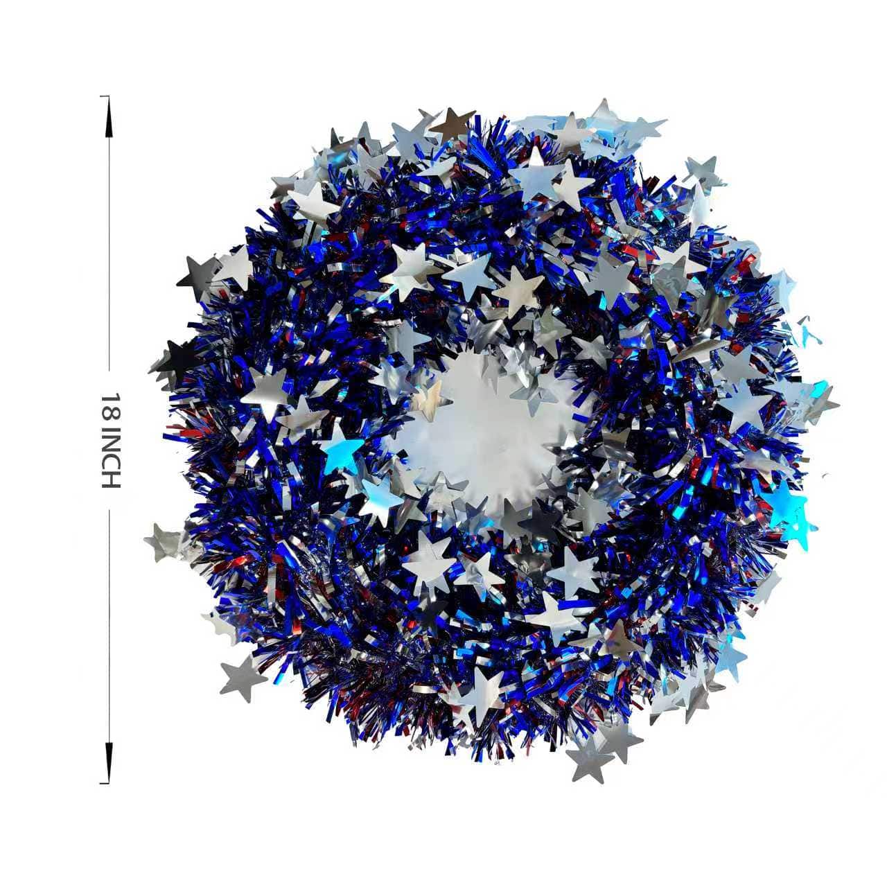 Red, White & Blue 18" Tinsel Wreath by Celebrate It®