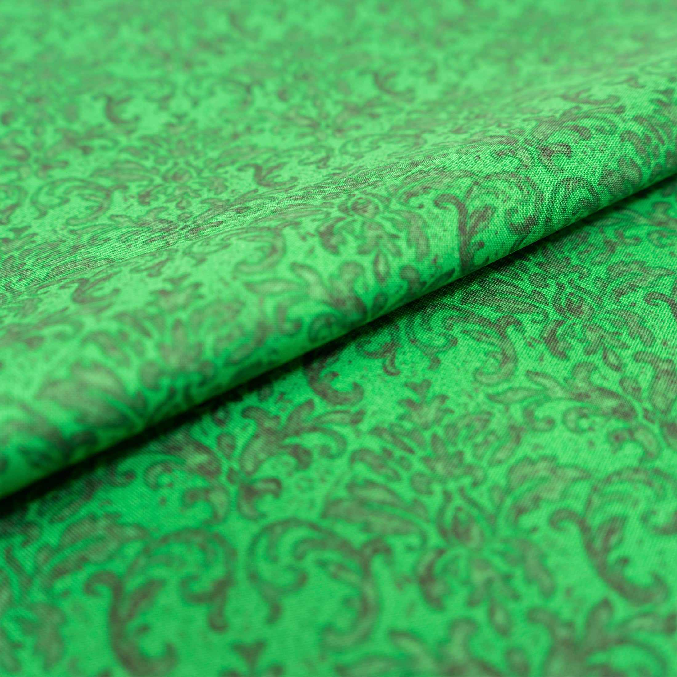SINGER Green Damask Cotton Fabric