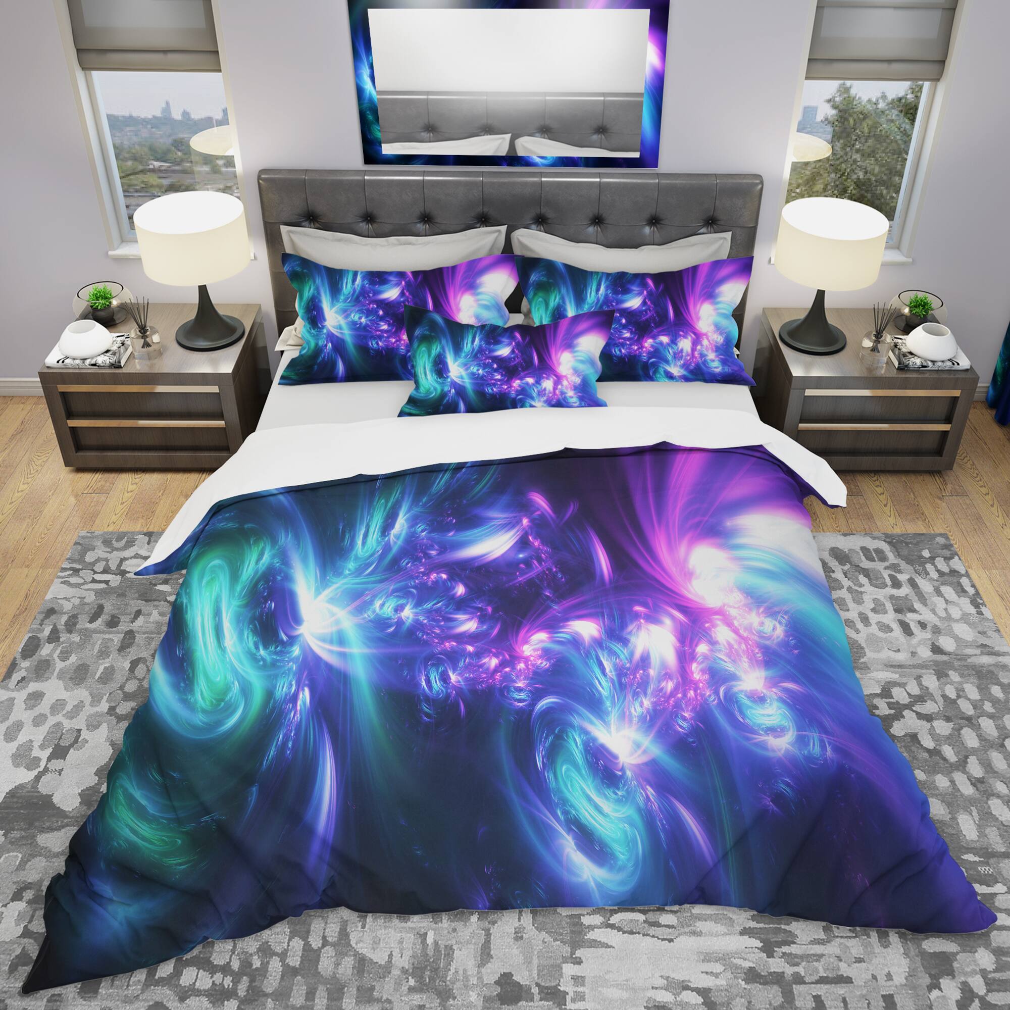 Designart 'Bursts of Light' Modern & Contemporary Bedding Set