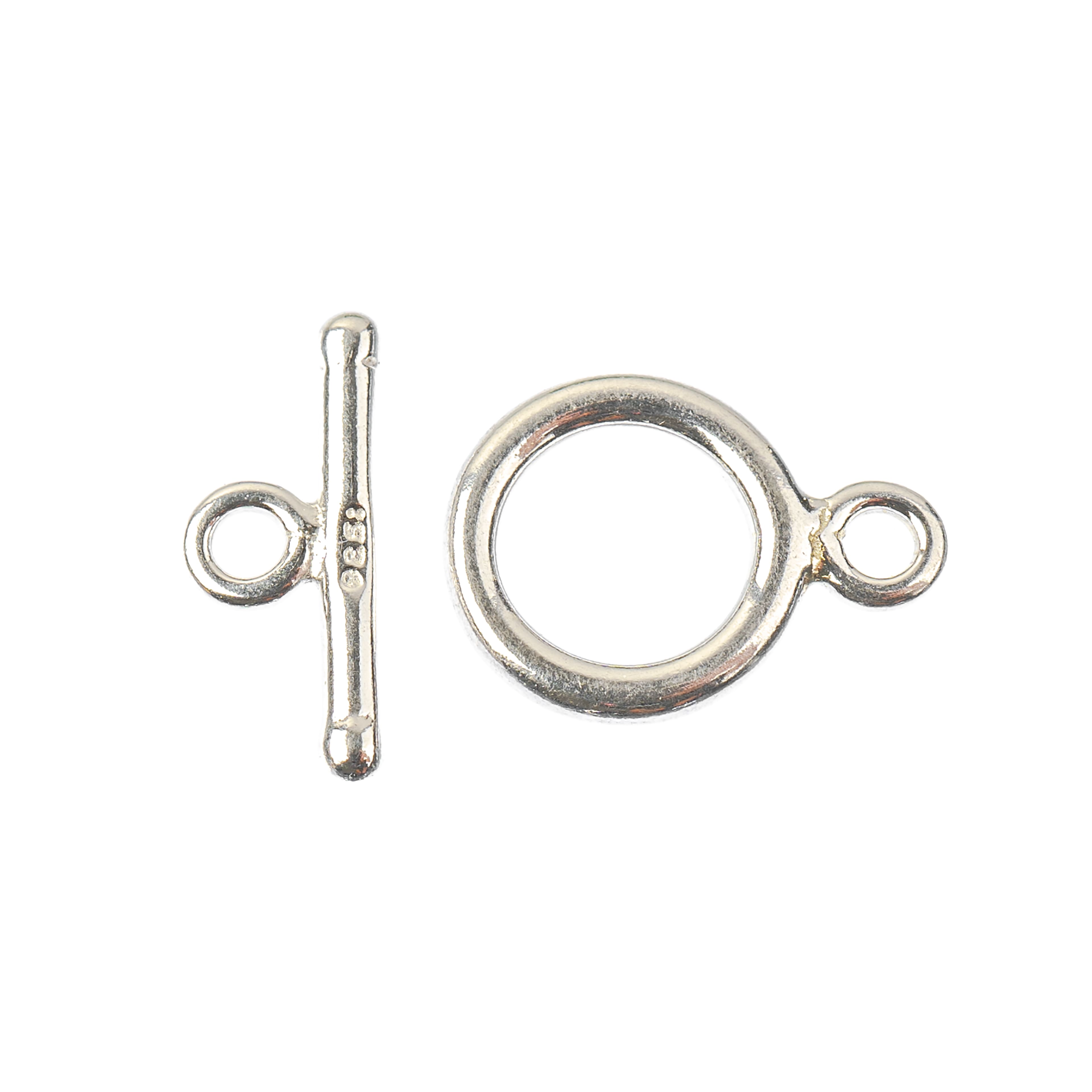 6 Packs: 2 ct. (12 total) 13mm Sterling Silver Round Toggle Clasps by Bead Landing™