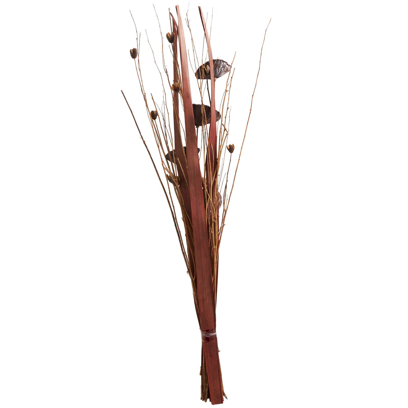 40" Brown Dried Lotus Flower Natural Foliage Bundle