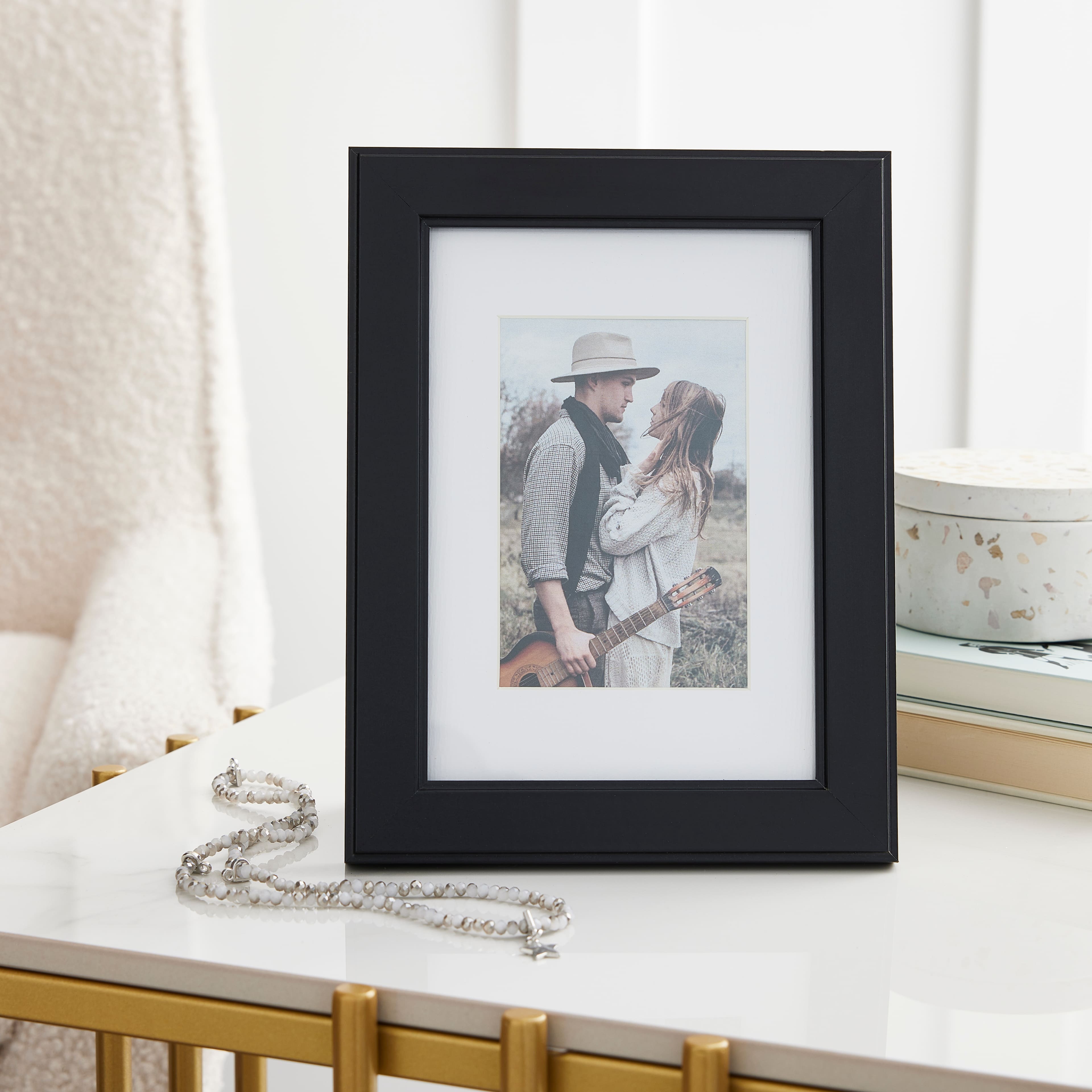 Simply Essentials™ Black Flat Frame with Mat by Studio Décor