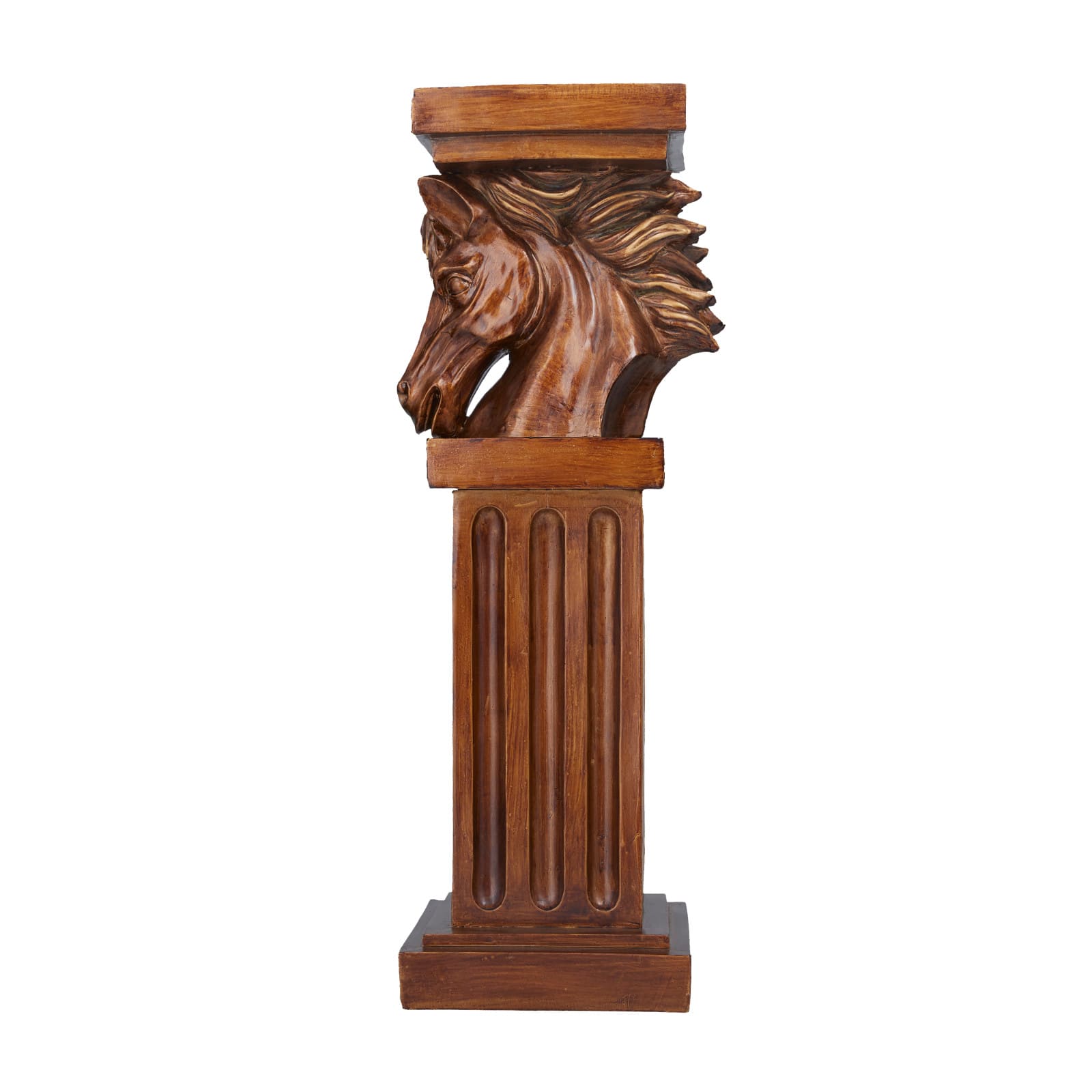 Brown Polystone Traditional Pedestal Table, 25" x 8" x 9"