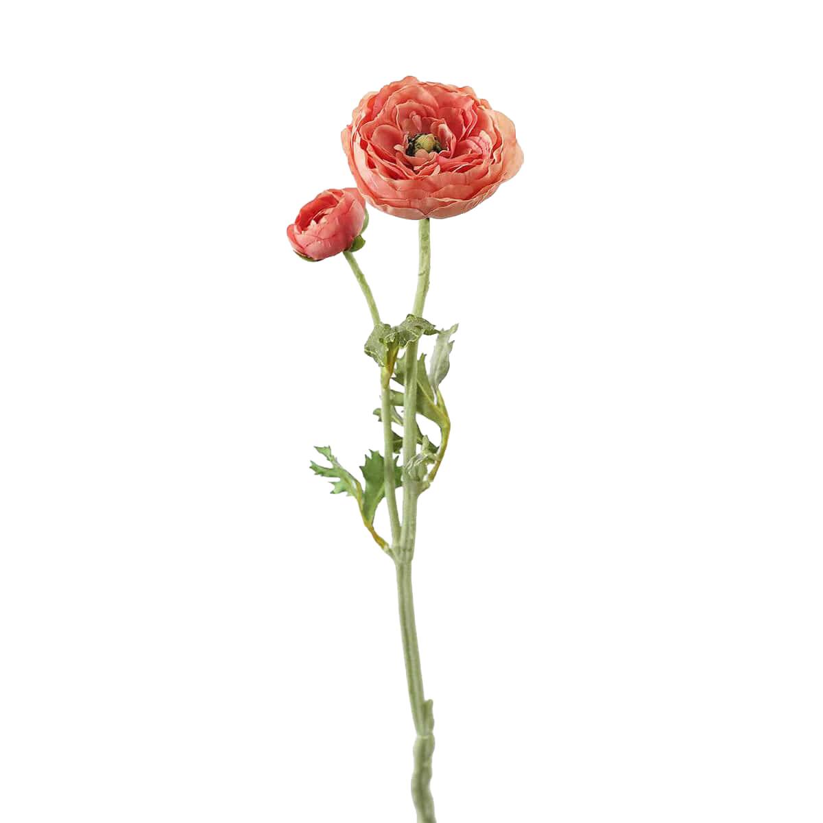 Prestige Botanicals 19.5" Artificial Salmon Pink Ranunculus Stem