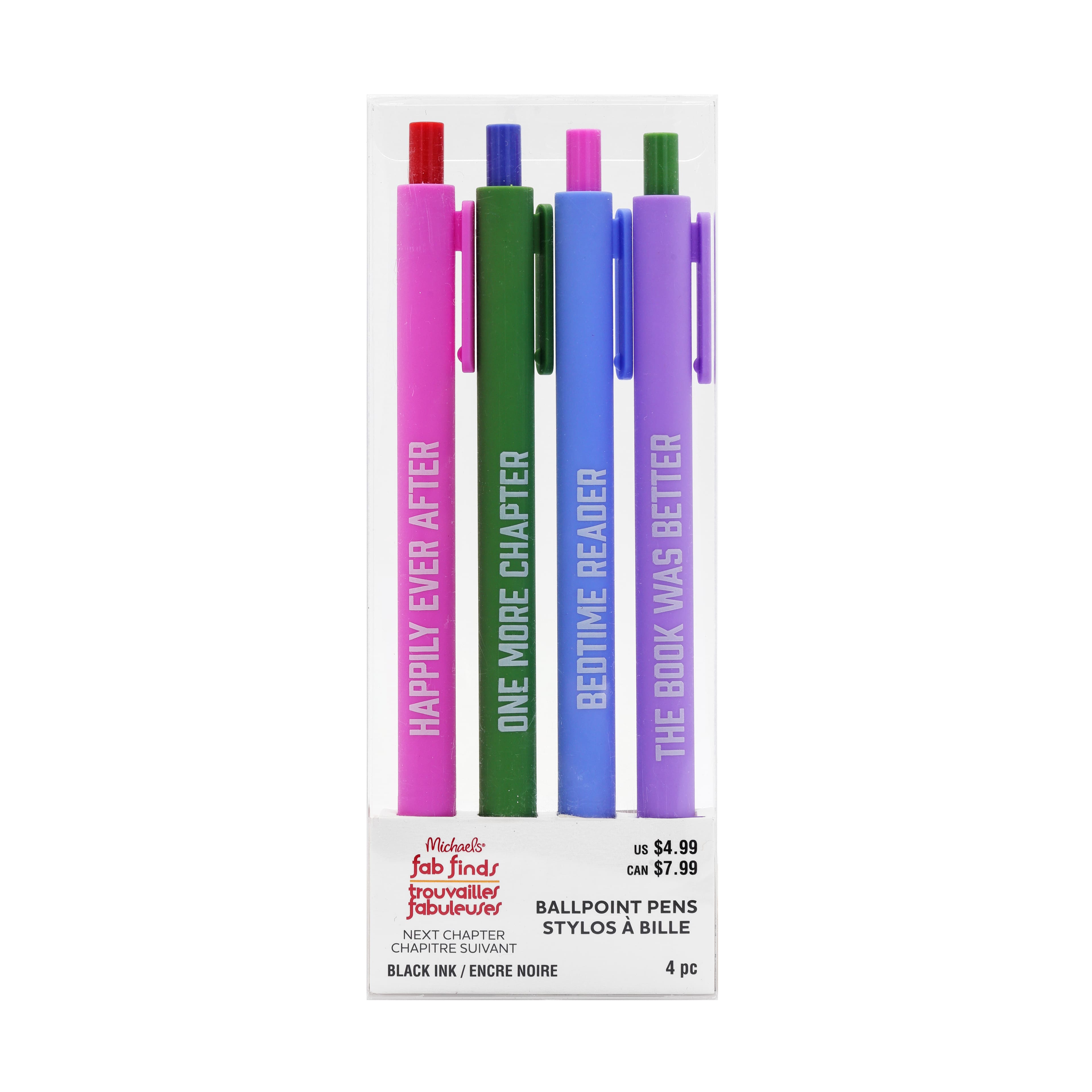 Bookish Ballpoint Pens, 4ct. by Fab Finds