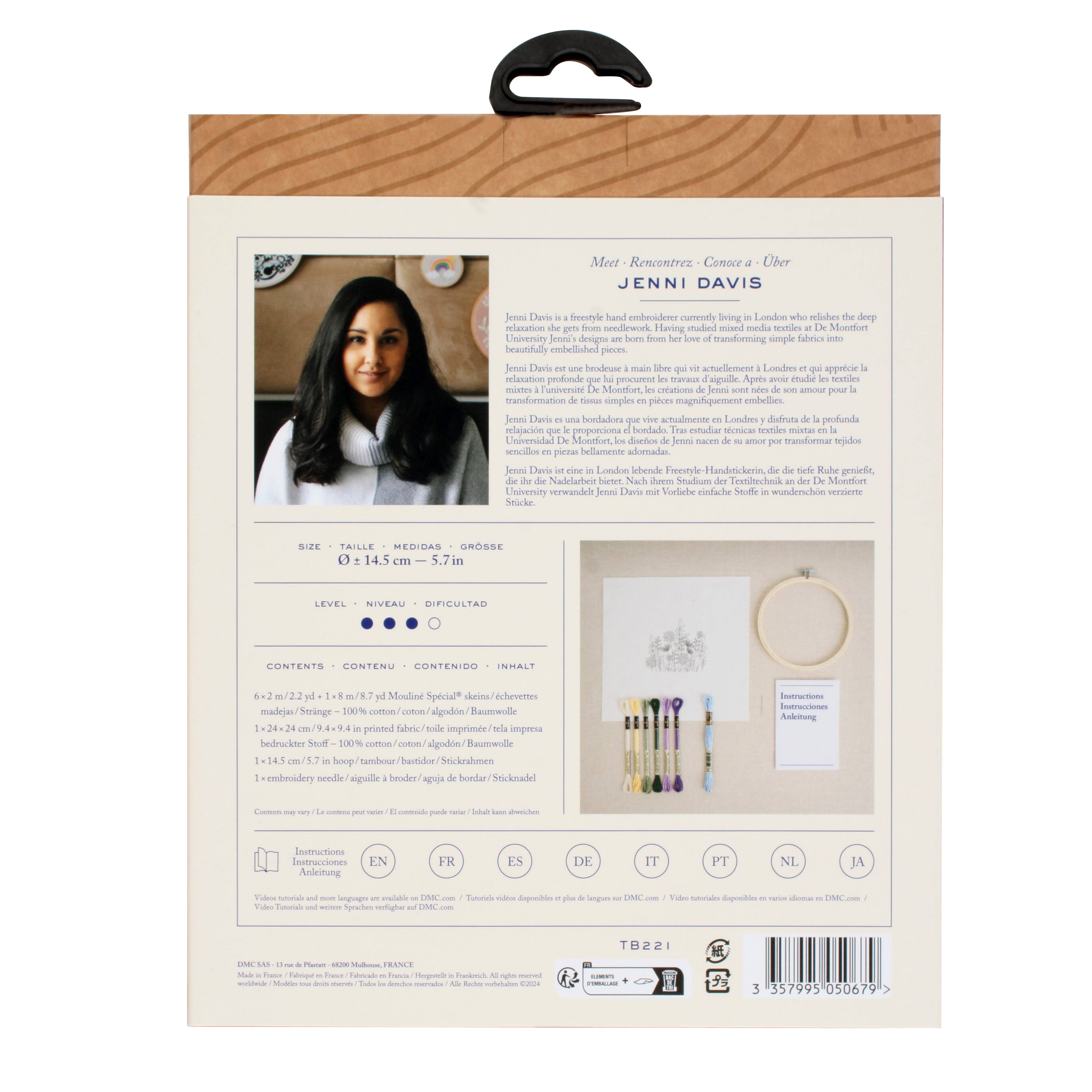 DMC® Wild Blooms Intermediate Embroidery Kit with Hoop