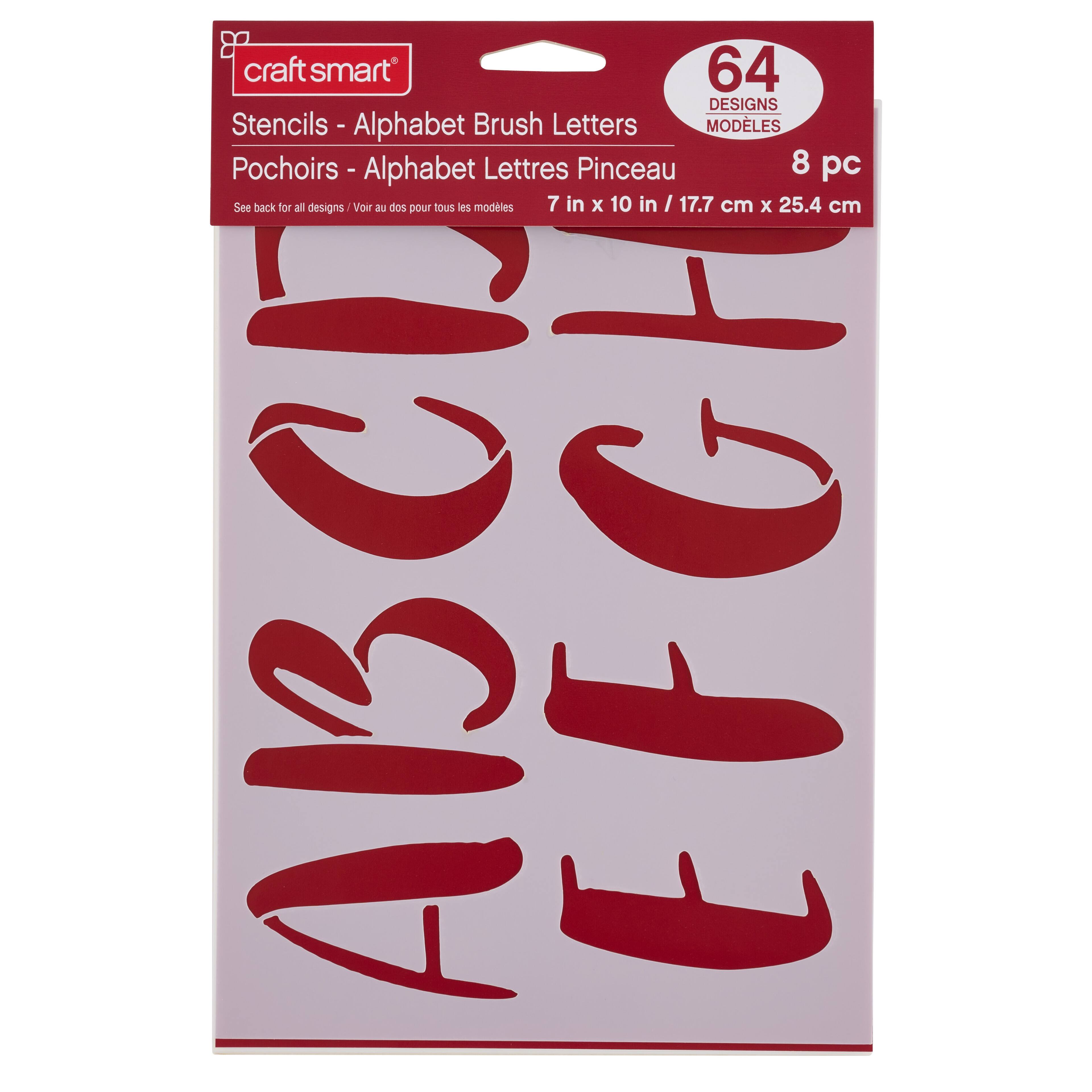 6 Pack: Alphabet Brush Letters Stencils, 7" x 10" by Craft Smart®