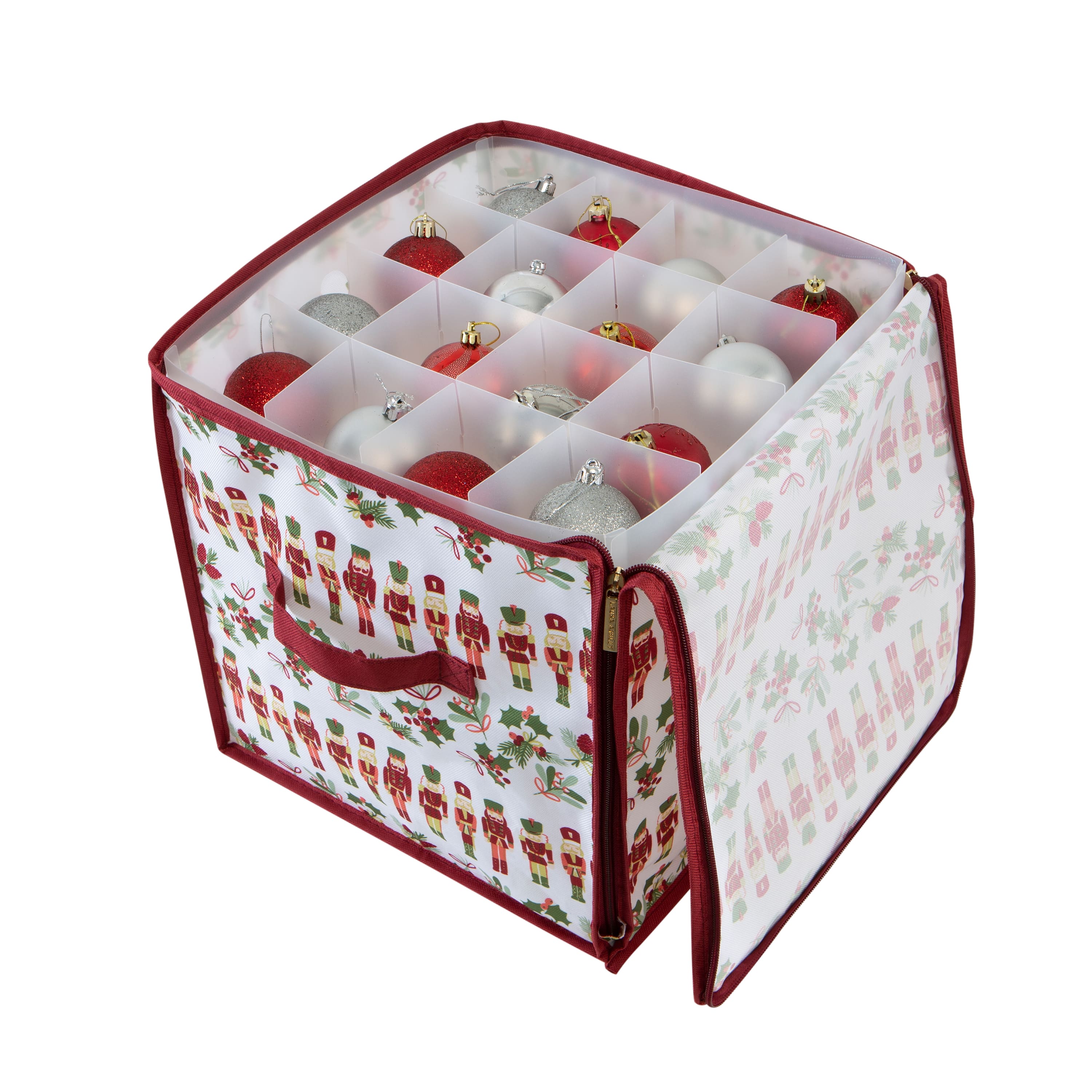 Laura Ashley Nutcracker Print Stackable Christmas Ornament Storage Box