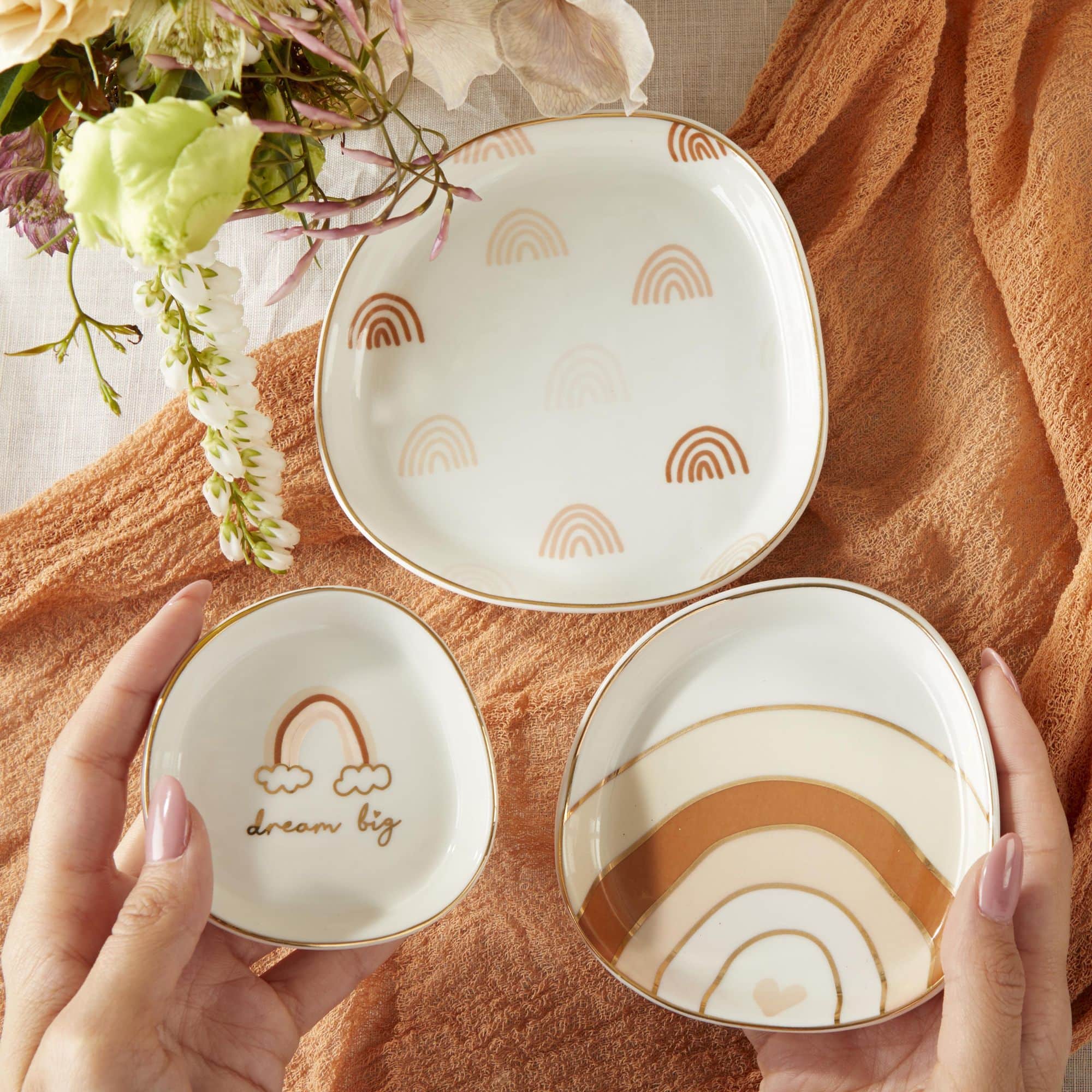 Kate Aspen Boho Rainbow Trinket Dish Set